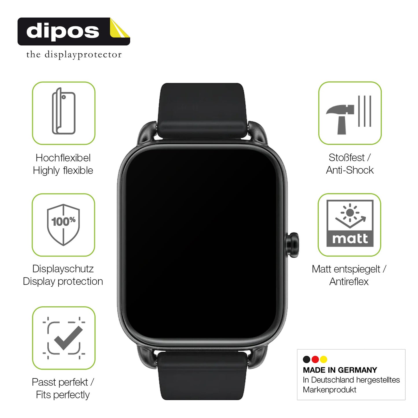 Displayschutz hergestellt in Deutschland, höchste Qualität made in Germany