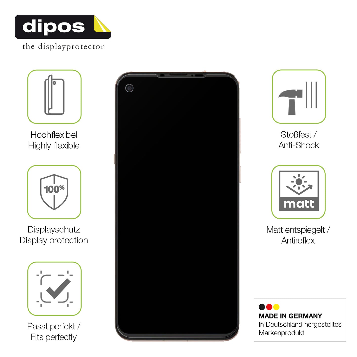Displayschutz hergestellt in Deutschland, höchste Qualität made in Germany