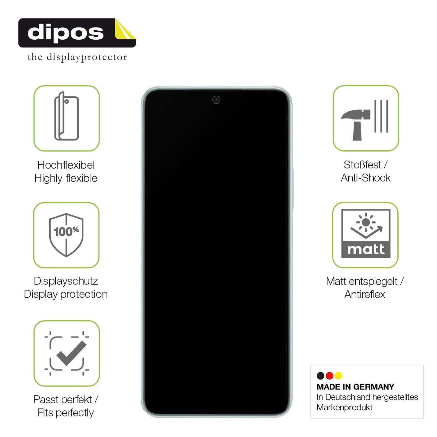 Displayschutz hergestellt in Deutschland, höchste Qualität made in Germany