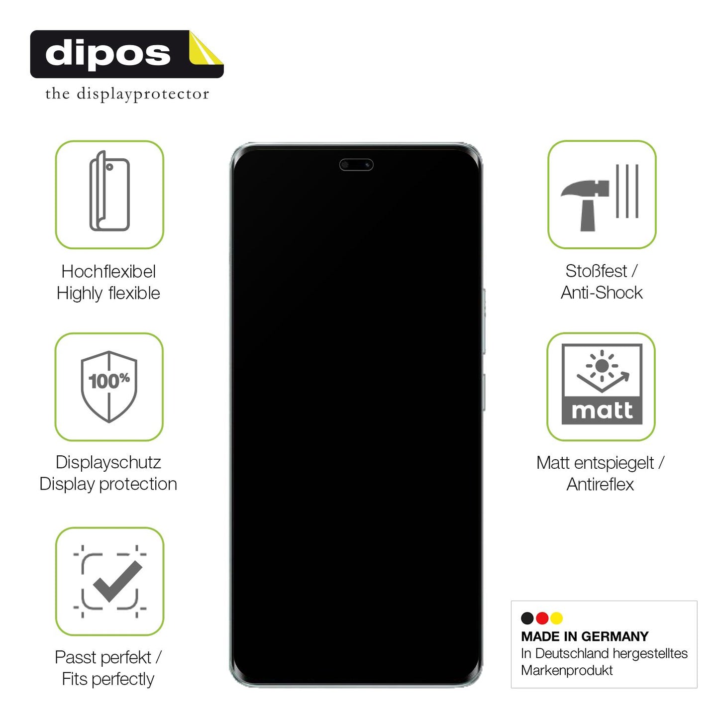 Displayschutz hergestellt in Deutschland, höchste Qualität made in Germany