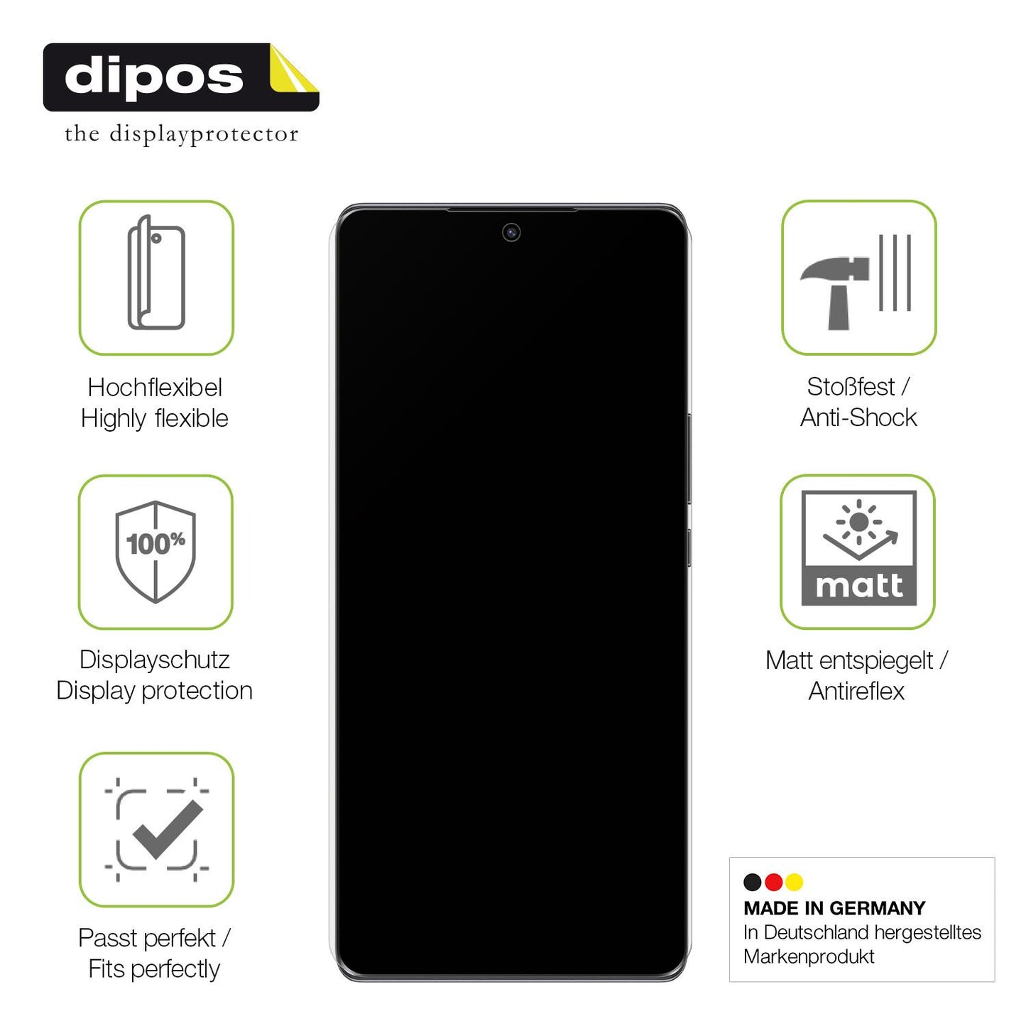 Displayschutz hergestellt in Deutschland, höchste Qualität made in Germany