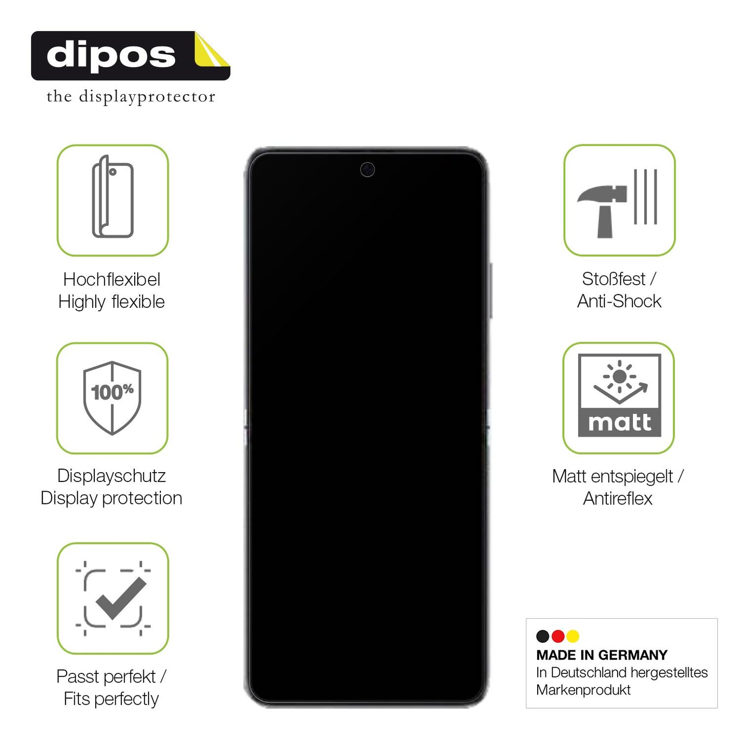 Displayschutz hergestellt in Deutschland, höchste Qualität made in Germany