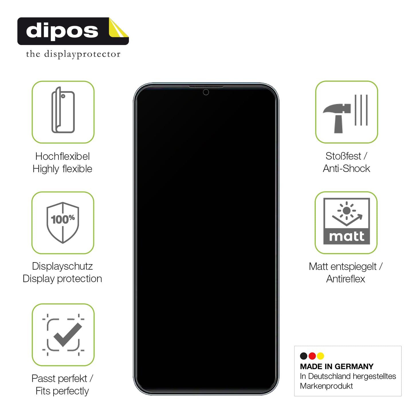 Displayschutz hergestellt in Deutschland, höchste Qualität made in Germany