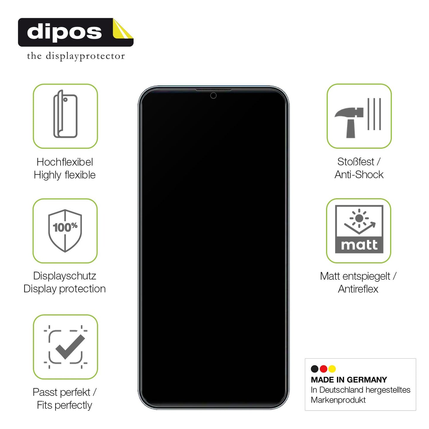 Displayschutz hergestellt in Deutschland, höchste Qualität made in Germany