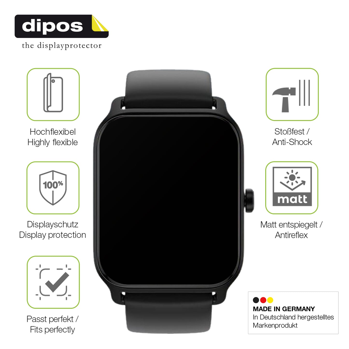Displayschutz hergestellt in Deutschland, höchste Qualität made in Germany