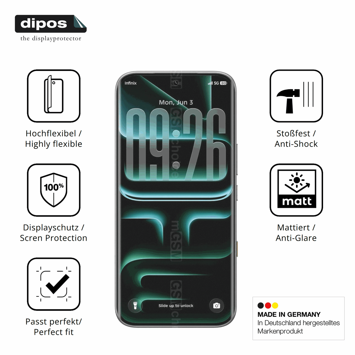 Displayschutz hergestellt in Deutschland, höchste Qualität made in Germany