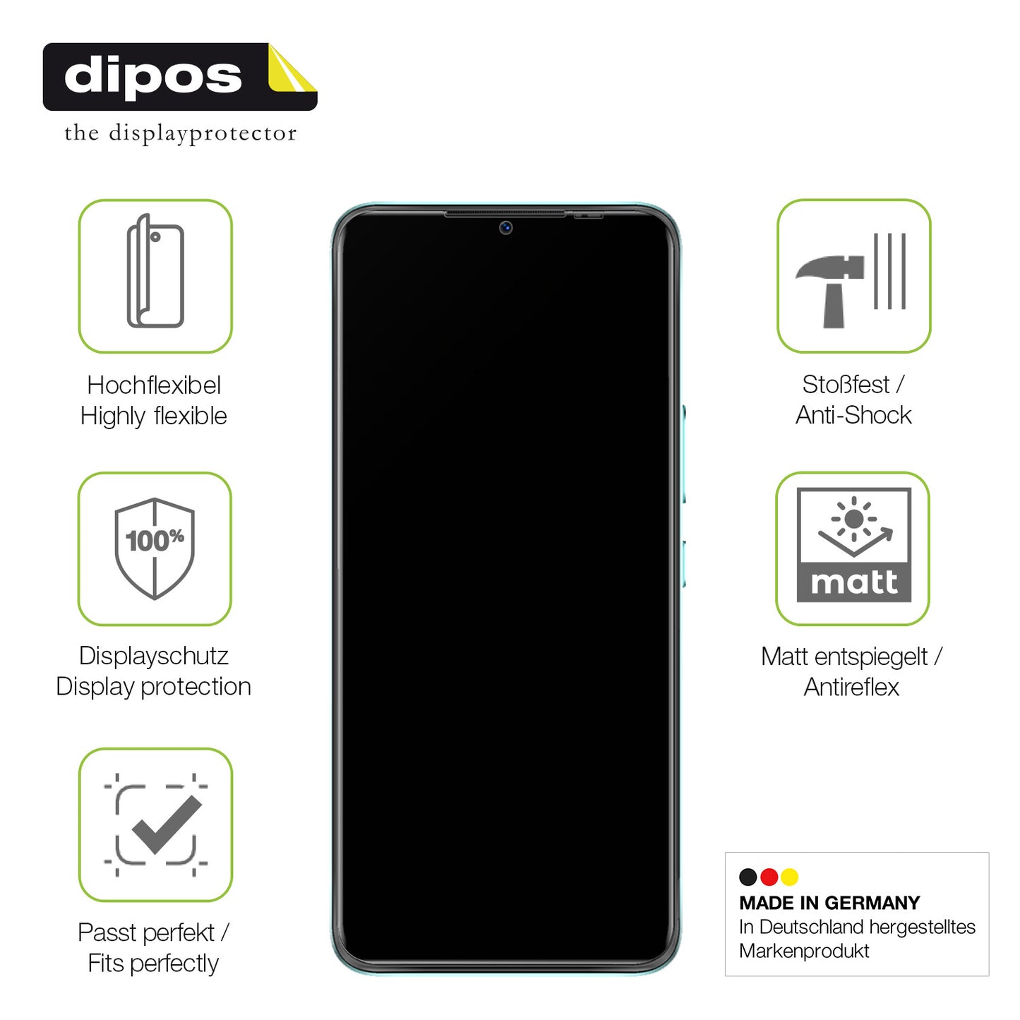 Displayschutz hergestellt in Deutschland, höchste Qualität made in Germany