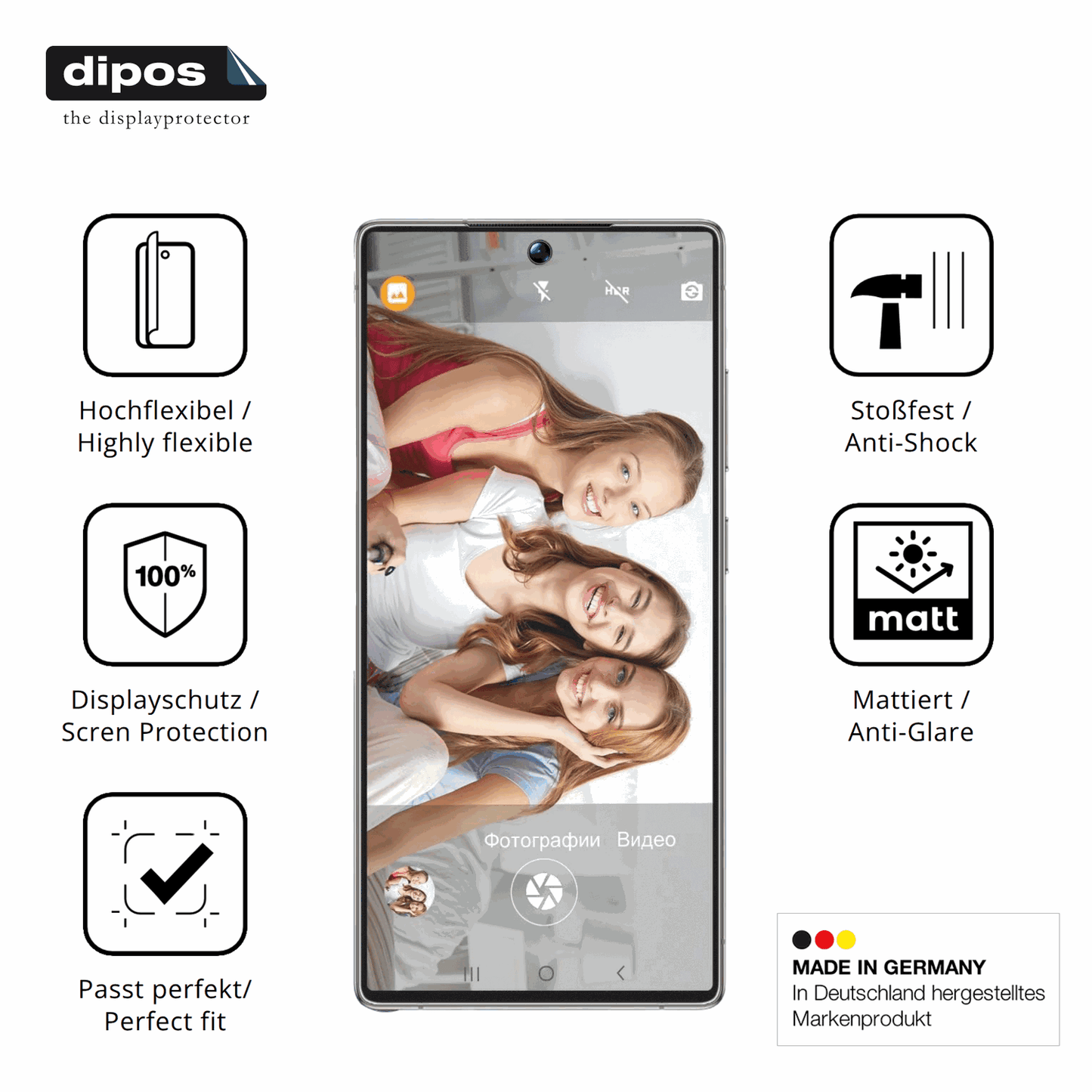 Displayschutz hergestellt in Deutschland, höchste Qualität made in Germany