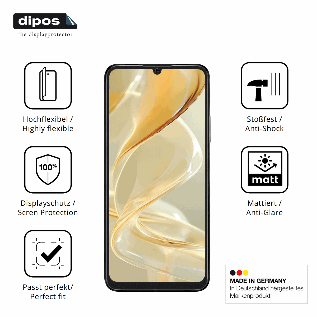 Displayschutz hergestellt in Deutschland, höchste Qualität made in Germany