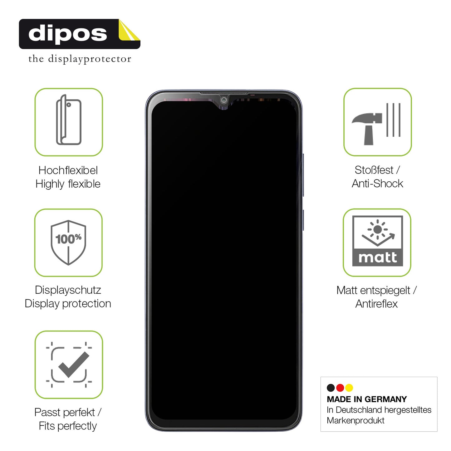 Displayschutz hergestellt in Deutschland, höchste Qualität made in Germany