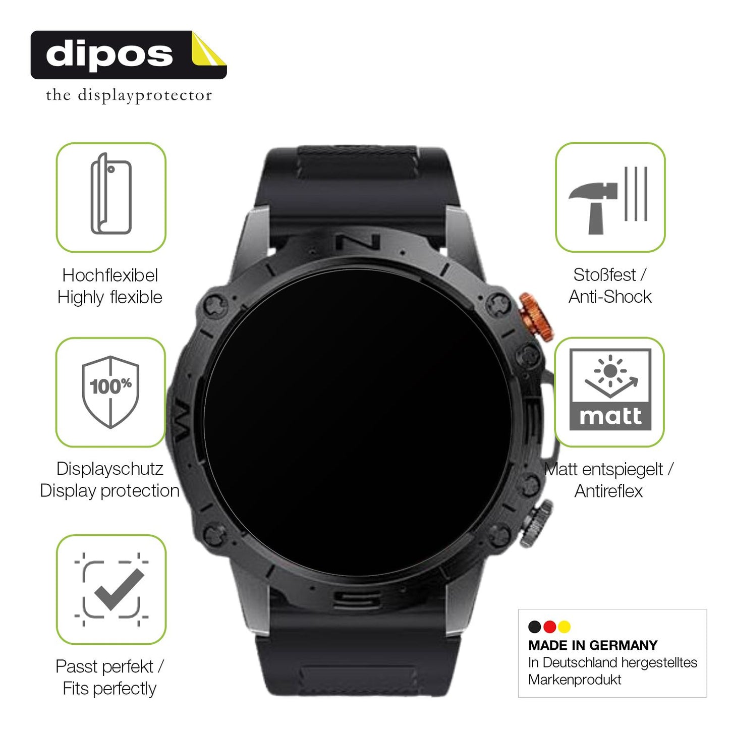 Displayschutz hergestellt in Deutschland, höchste Qualität made in Germany