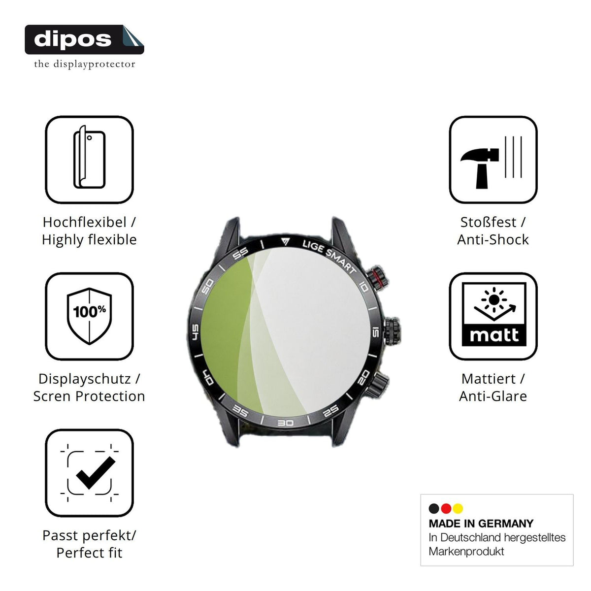 Displayschutz hergestellt in Deutschland, höchste Qualität made in Germany