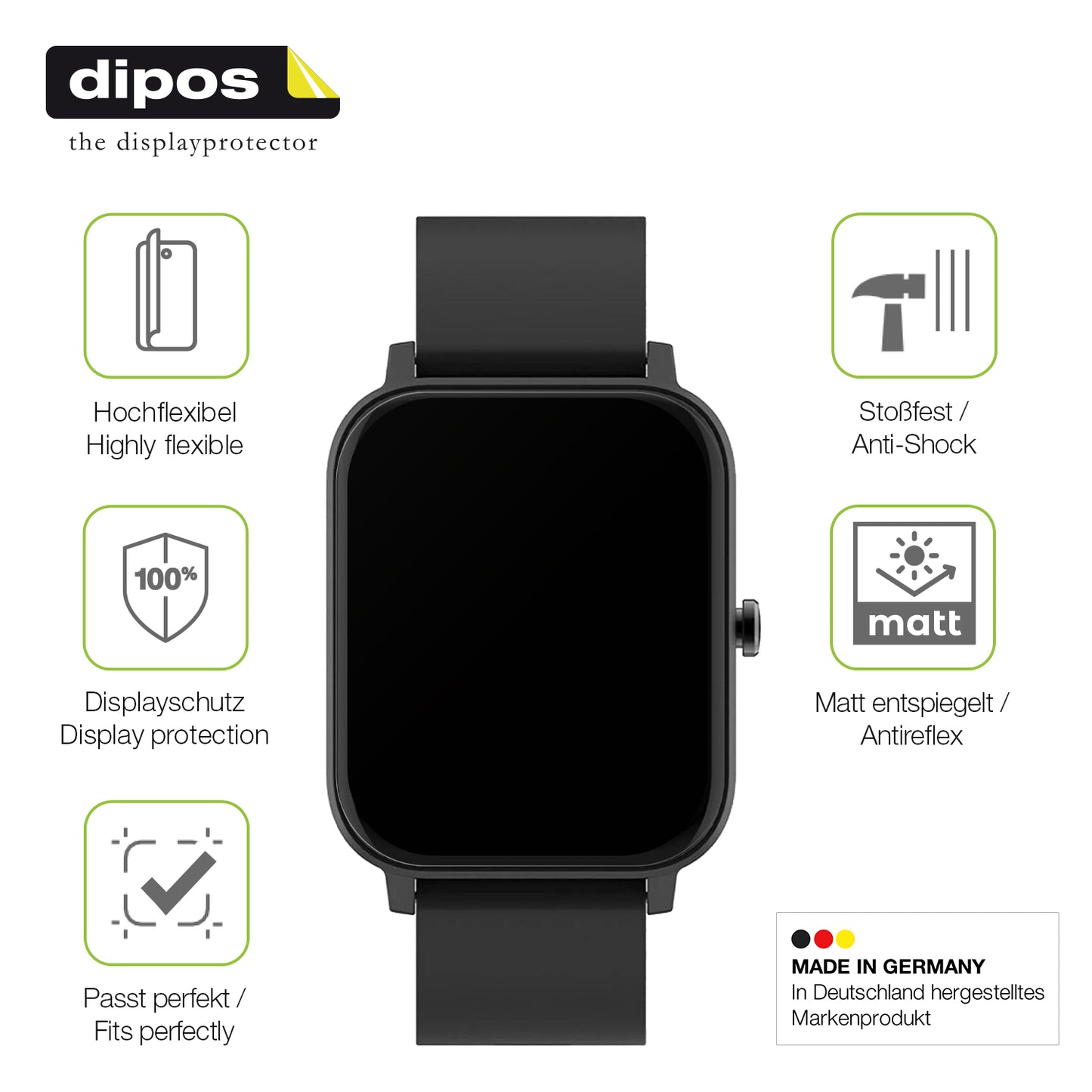 Displayschutz hergestellt in Deutschland, höchste Qualität made in Germany