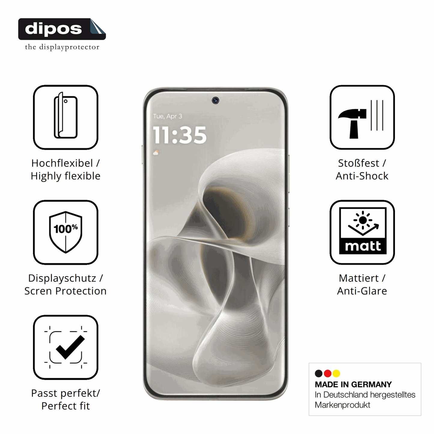 Displayschutz hergestellt in Deutschland, höchste Qualität made in Germany