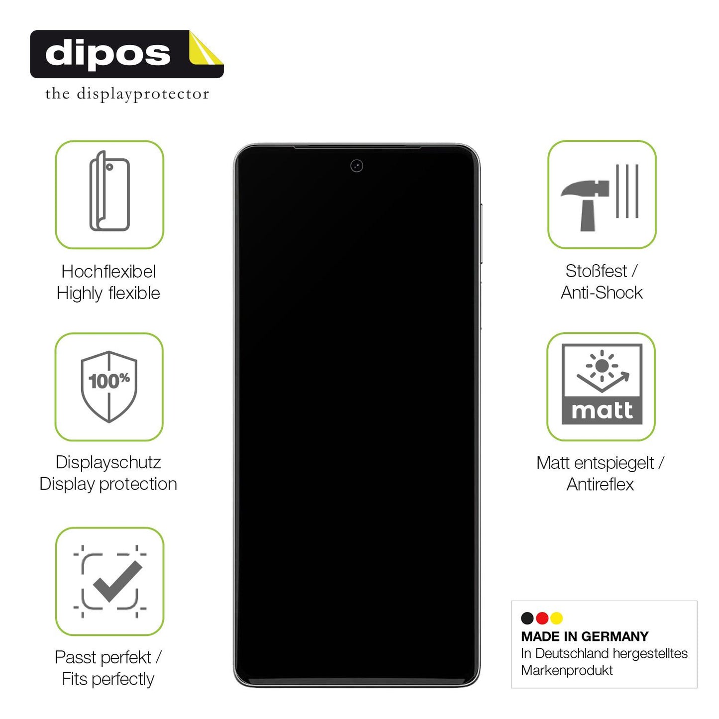 Displayschutz hergestellt in Deutschland, höchste Qualität made in Germany
