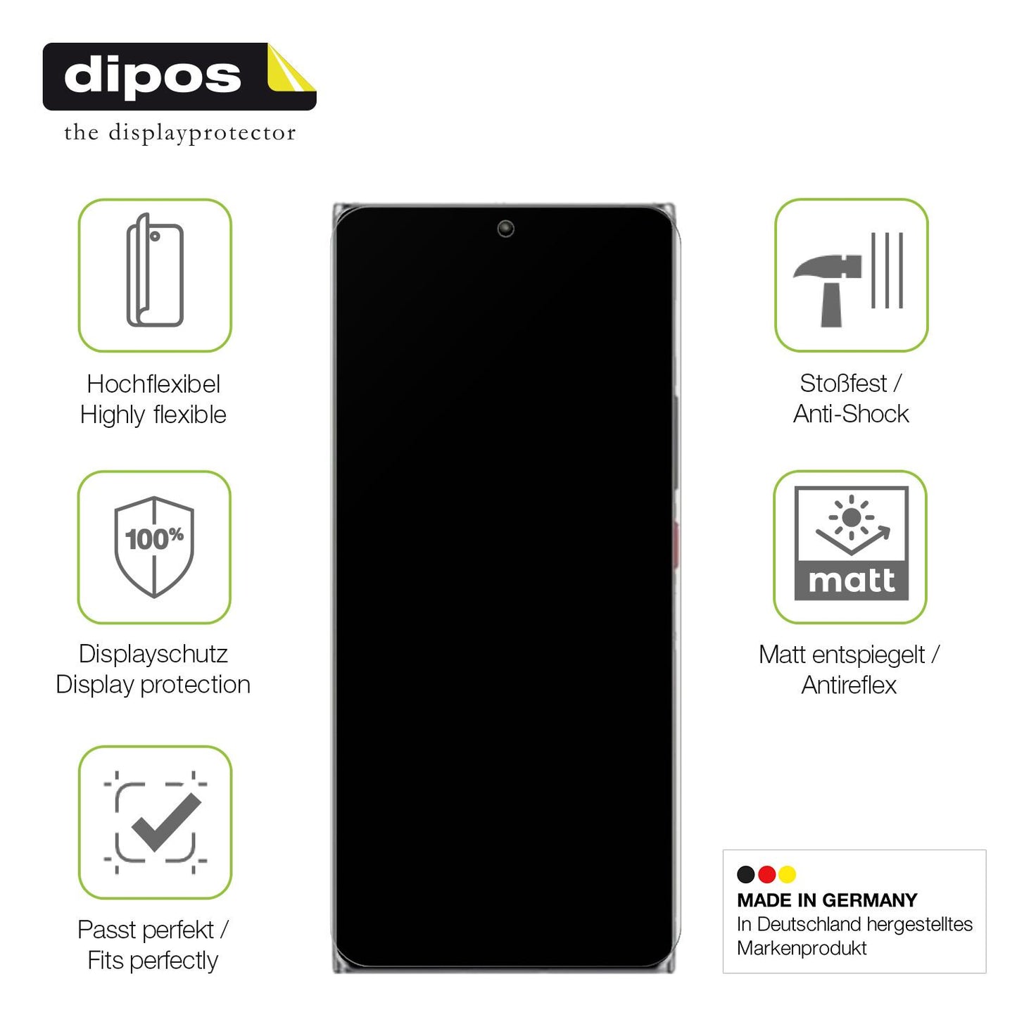 Displayschutz hergestellt in Deutschland, höchste Qualität made in Germany