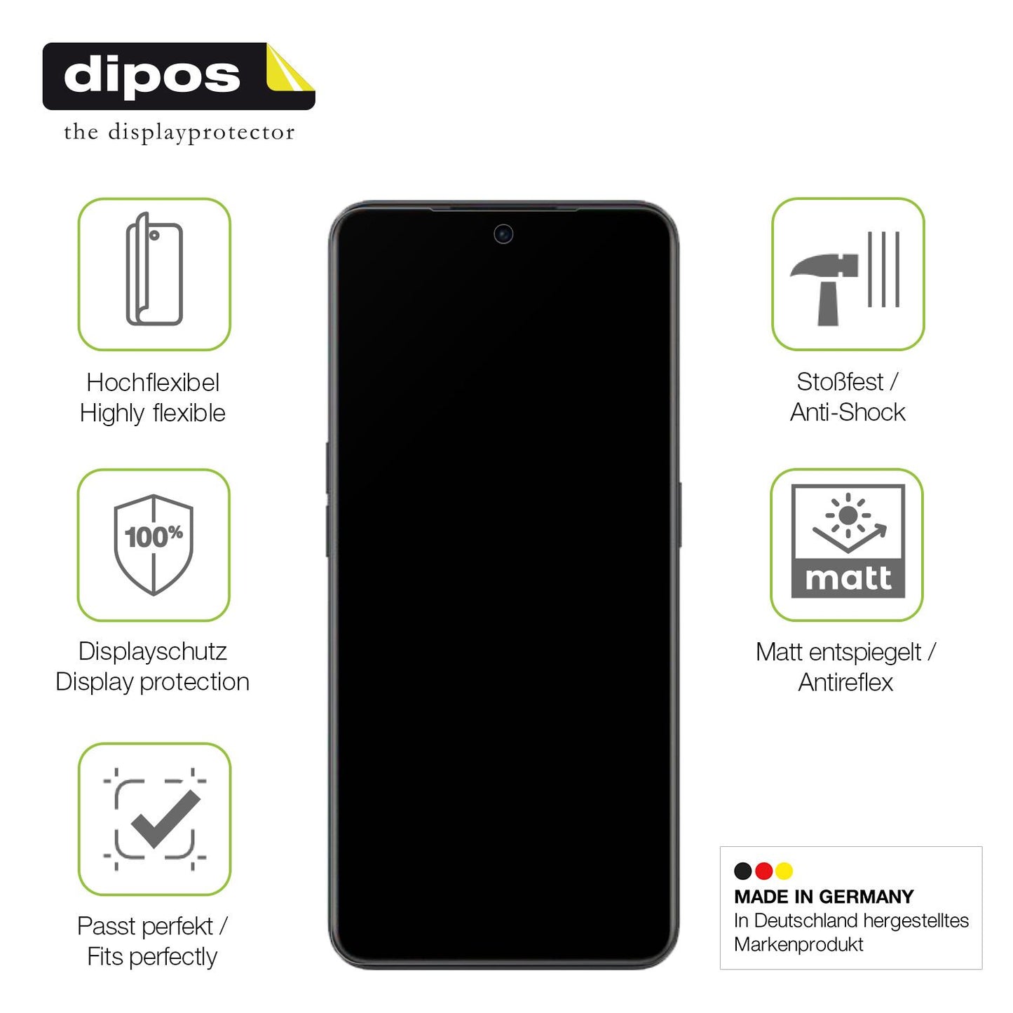 Displayschutz hergestellt in Deutschland, höchste Qualität made in Germany