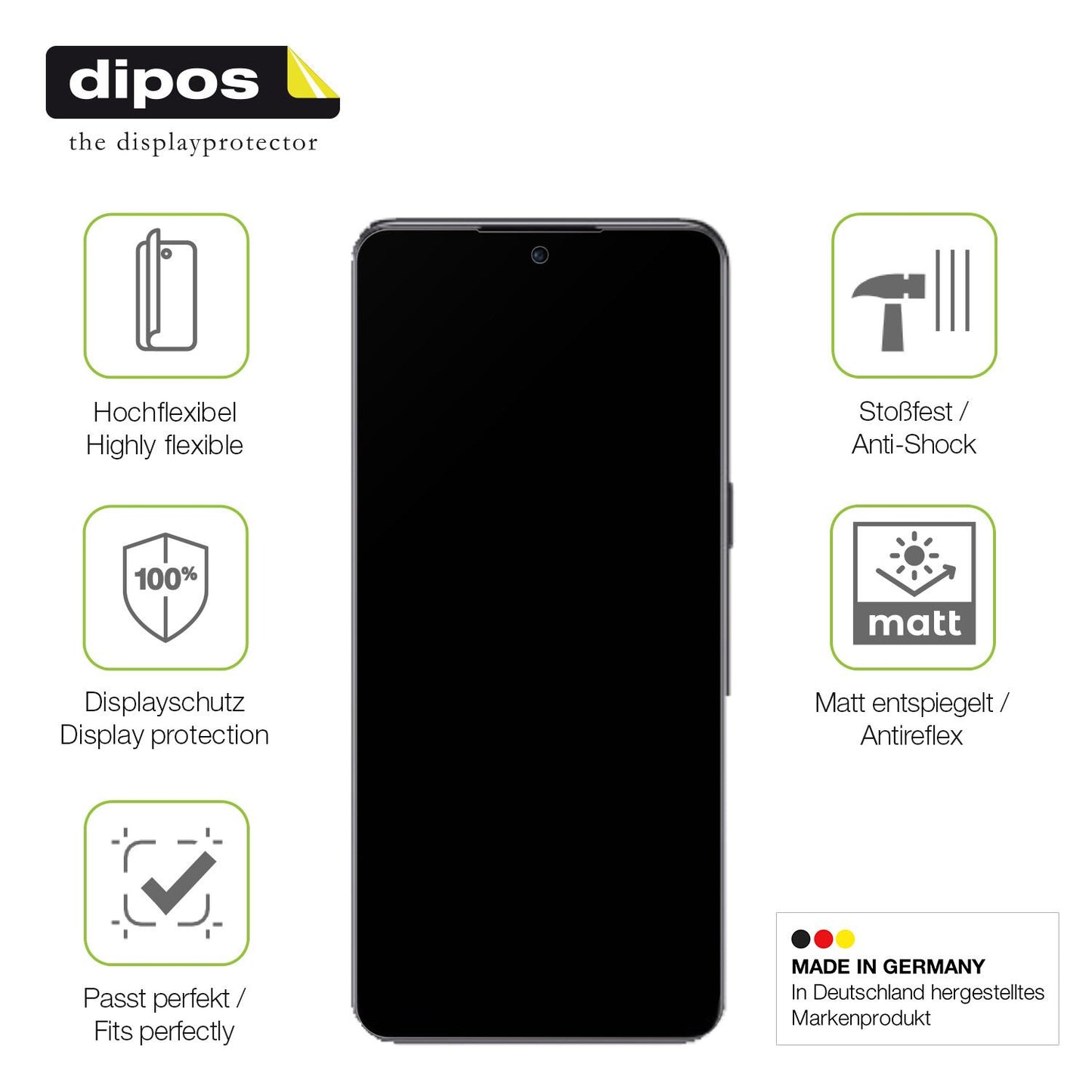 Displayschutz hergestellt in Deutschland, höchste Qualität made in Germany