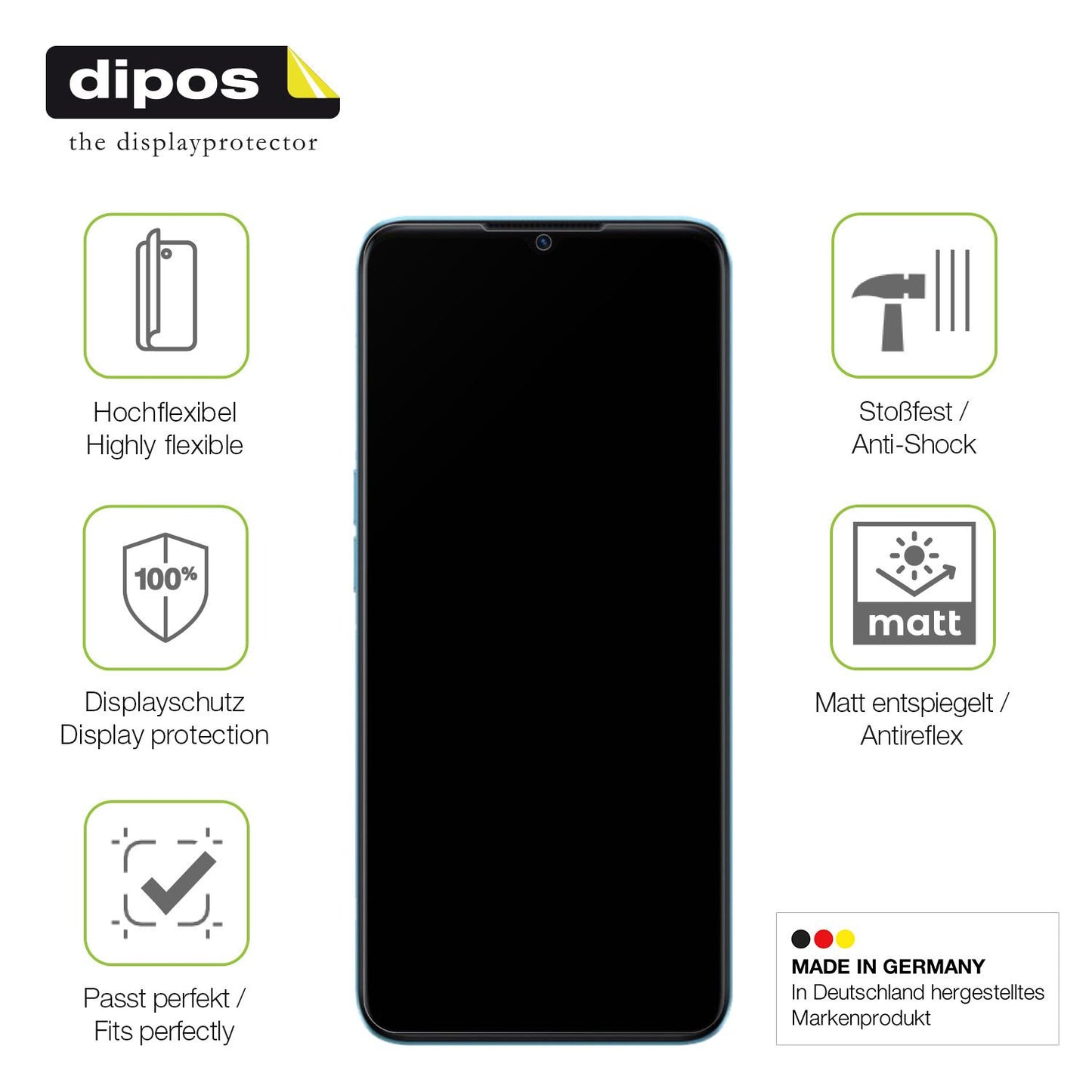 Displayschutz hergestellt in Deutschland, höchste Qualität made in Germany