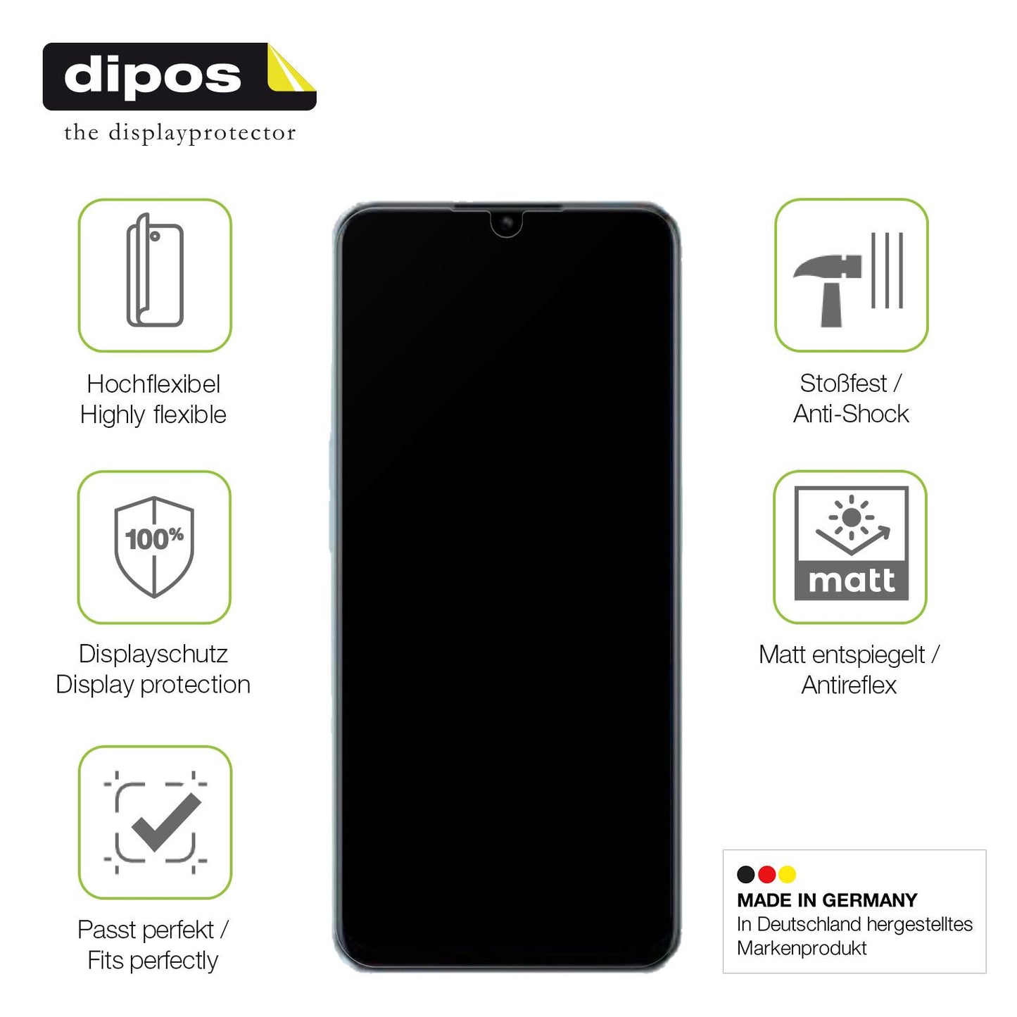 Displayschutz hergestellt in Deutschland, höchste Qualität made in Germany