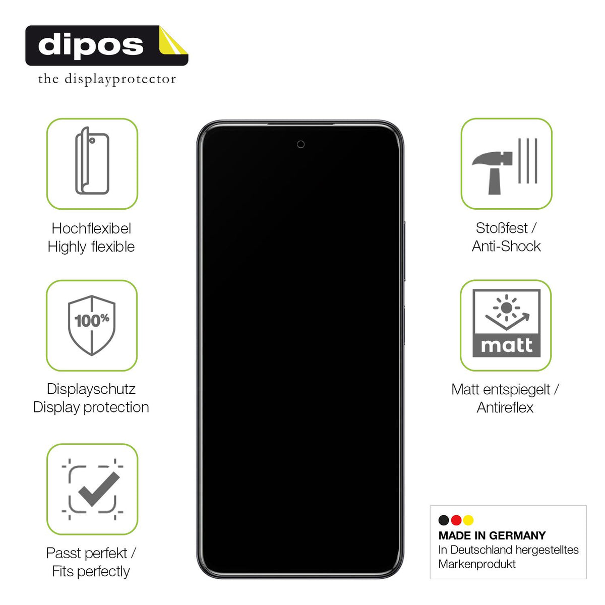 Displayschutz hergestellt in Deutschland, höchste Qualität made in Germany