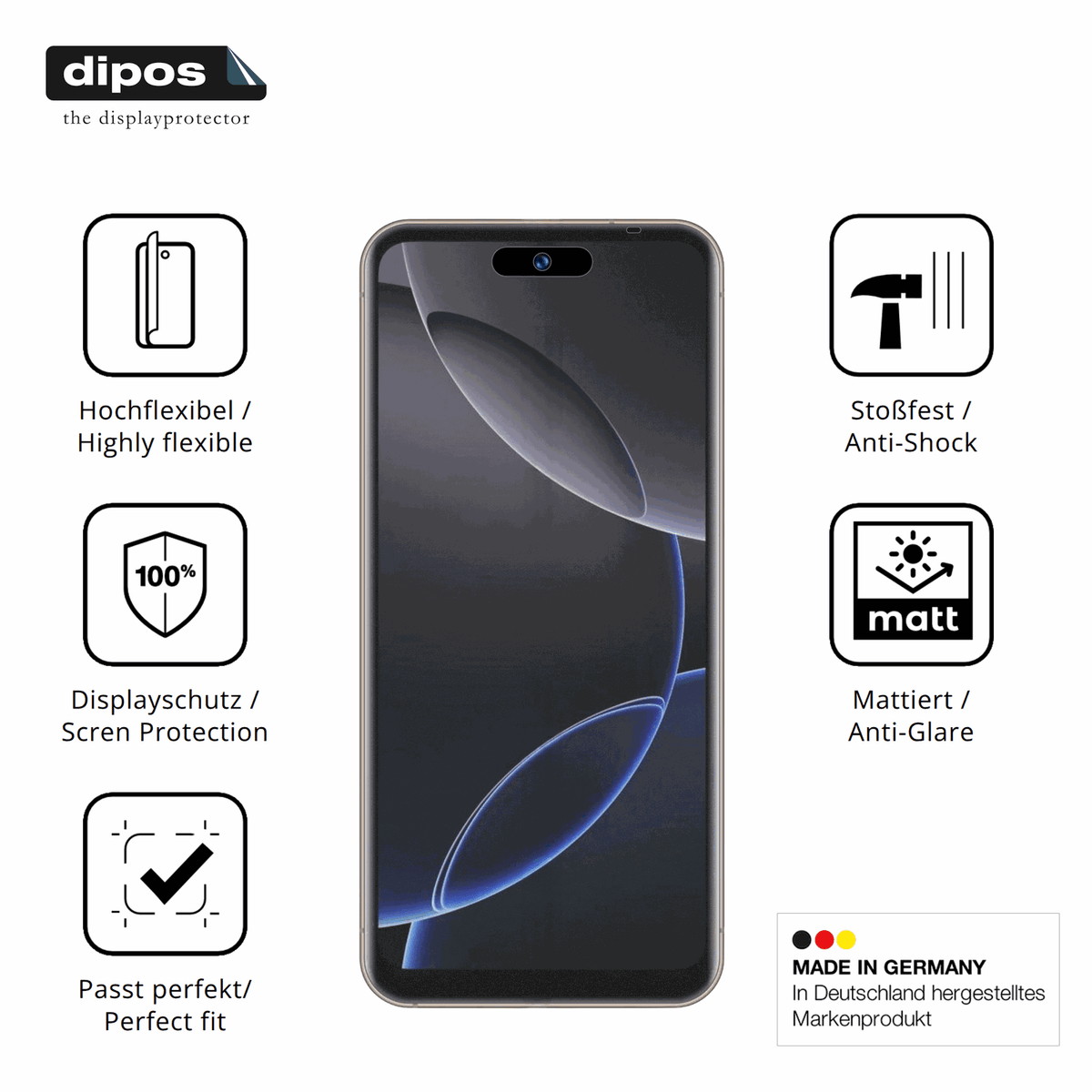 Displayschutz hergestellt in Deutschland, höchste Qualität made in Germany