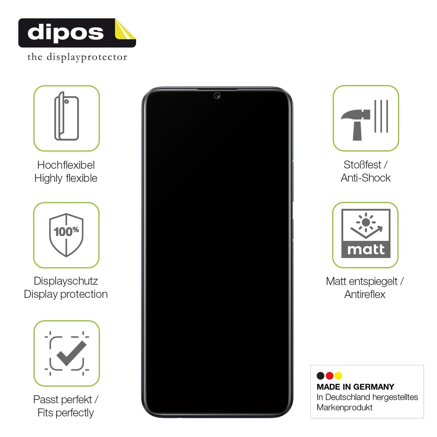 Displayschutz hergestellt in Deutschland, höchste Qualität made in Germany