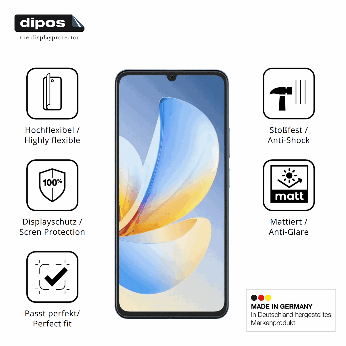 Displayschutz hergestellt in Deutschland, höchste Qualität made in Germany