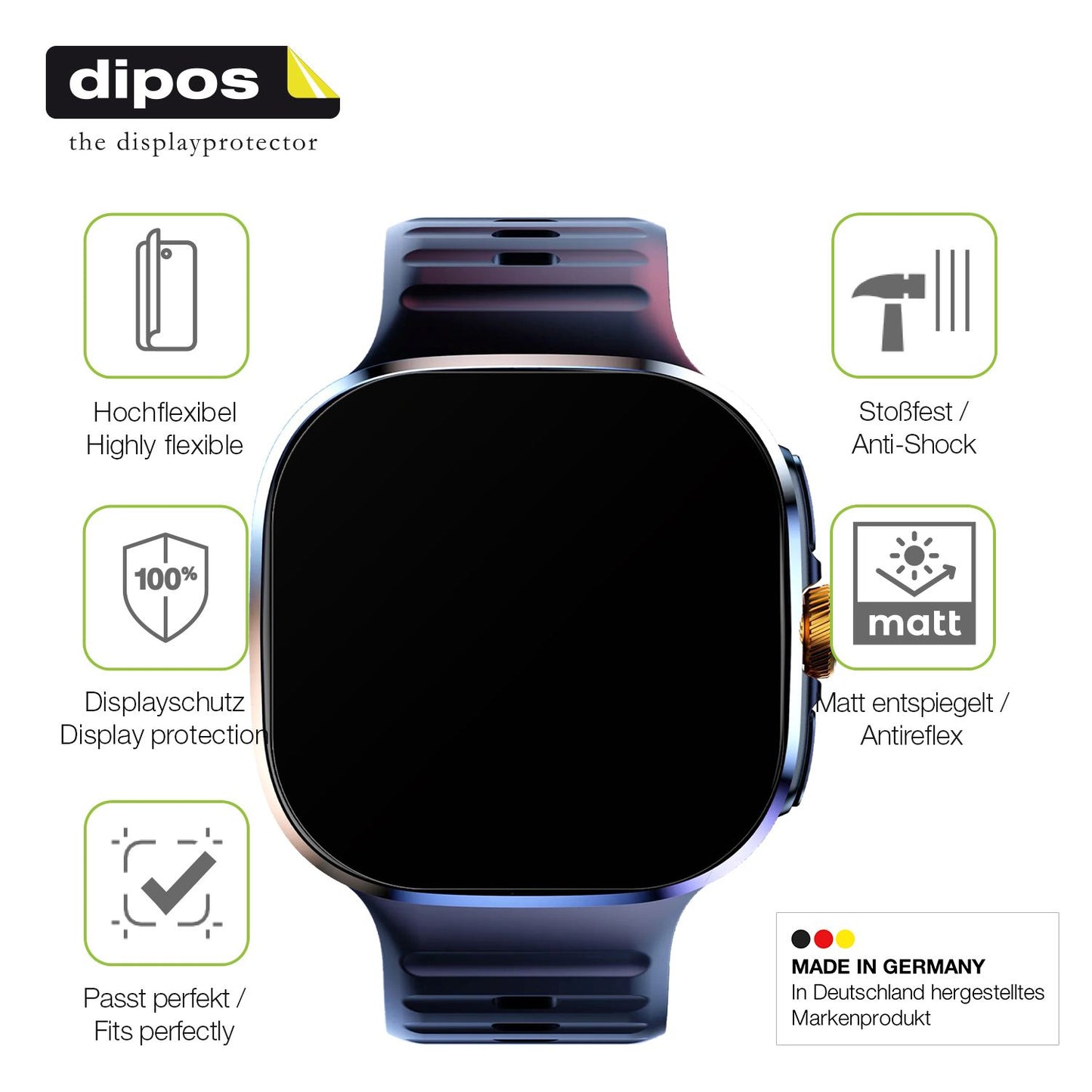 Displayschutz hergestellt in Deutschland, höchste Qualität made in Germany
