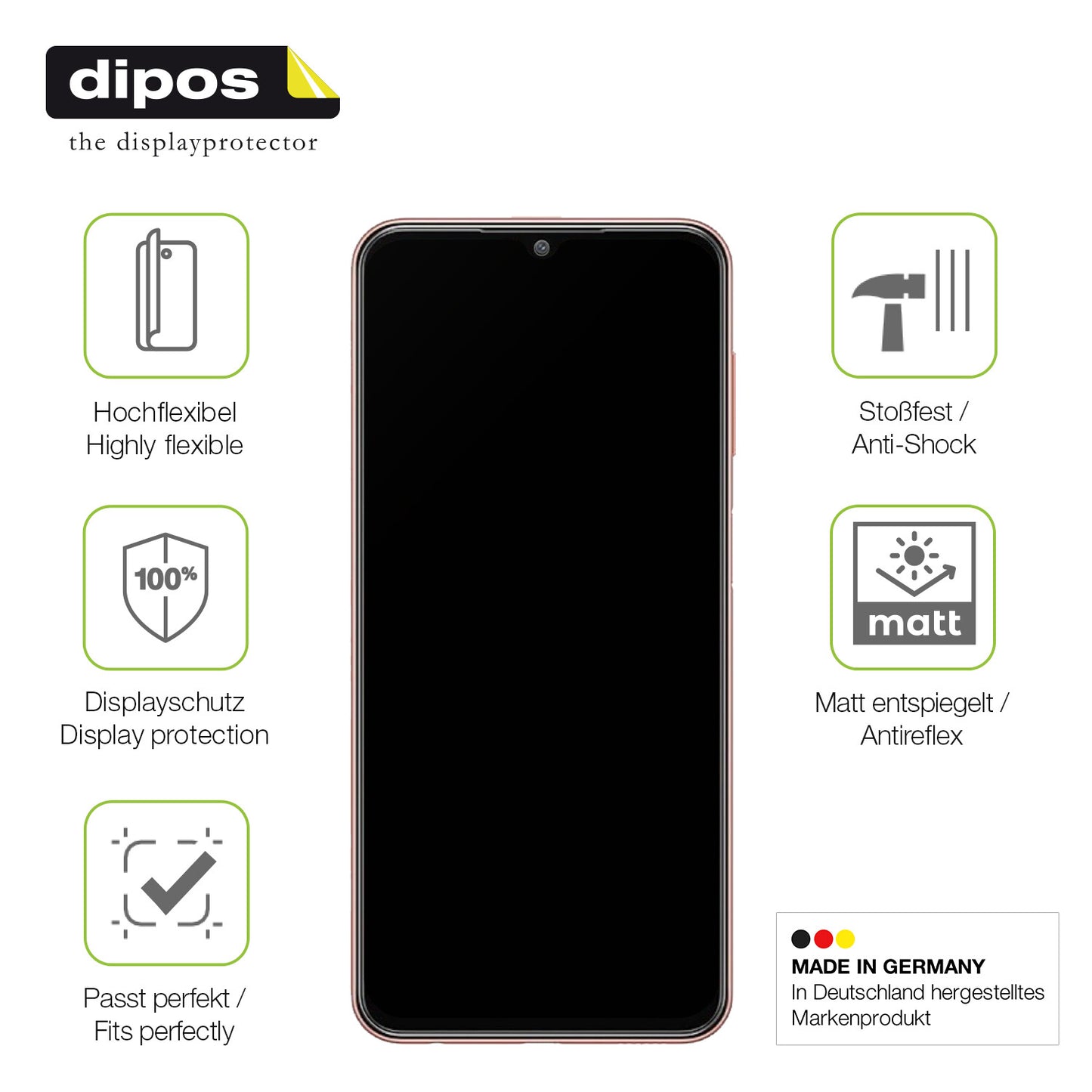 Displayschutz hergestellt in Deutschland, höchste Qualität made in Germany