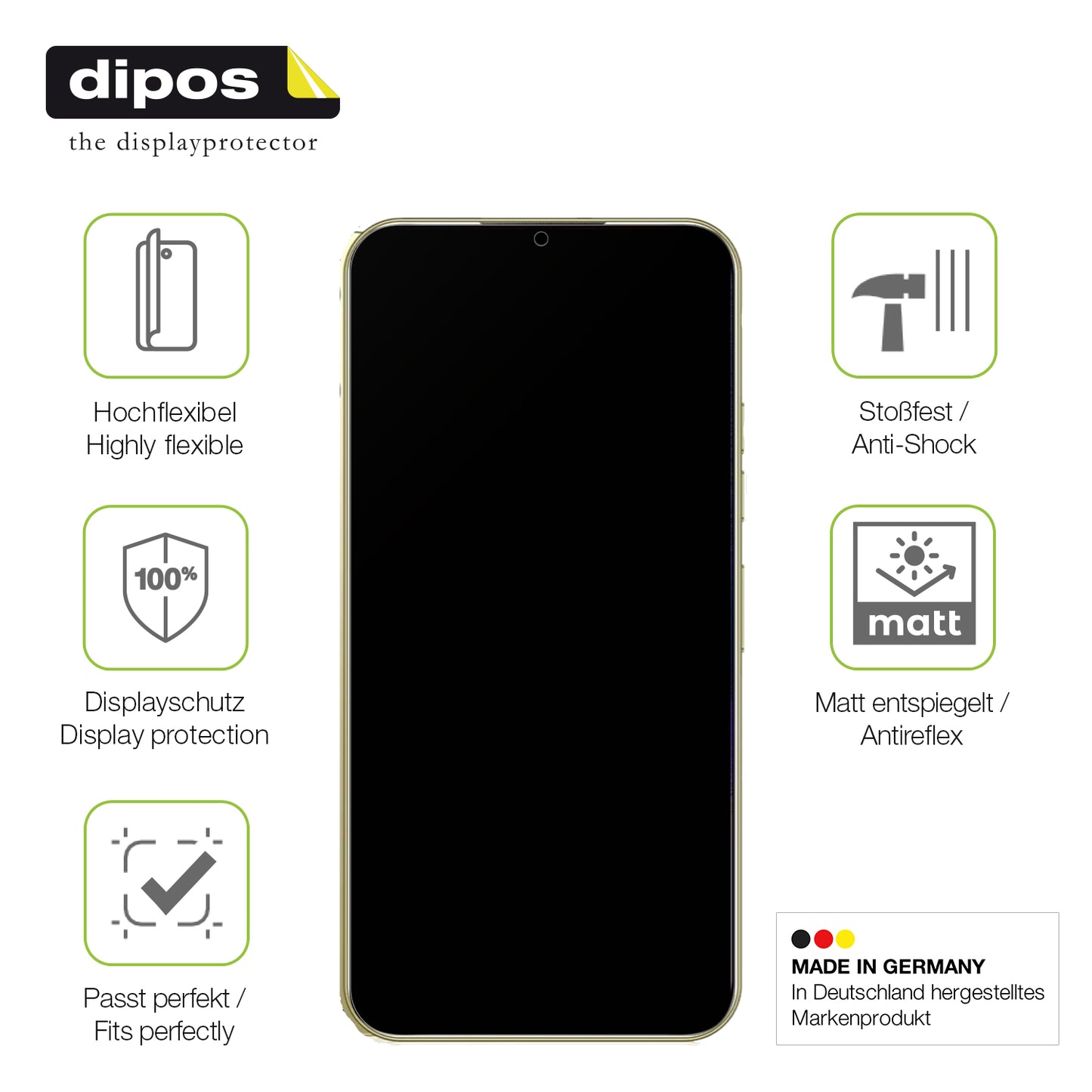 Displayschutz hergestellt in Deutschland, höchste Qualität made in Germany