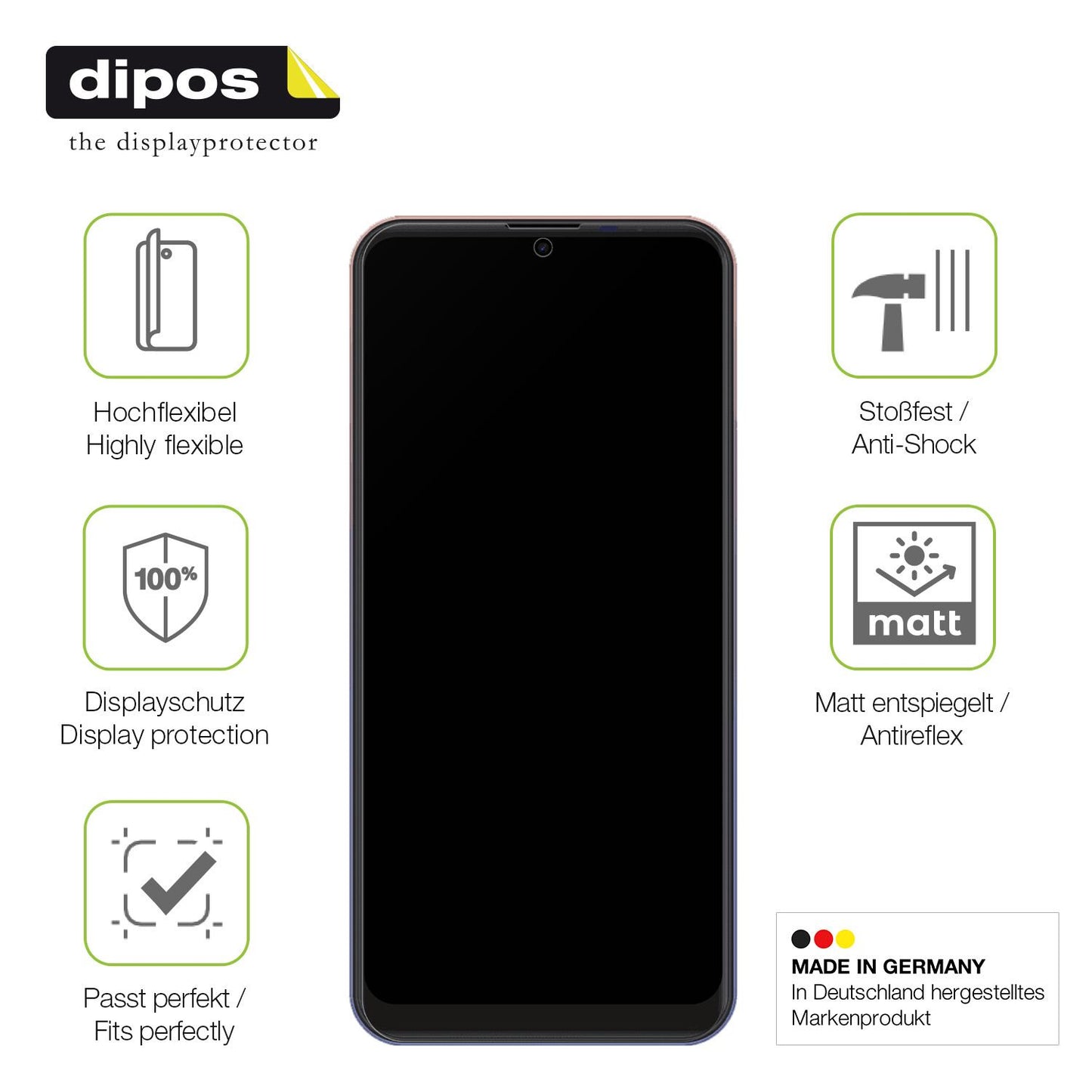 Displayschutz hergestellt in Deutschland, höchste Qualität made in Germany