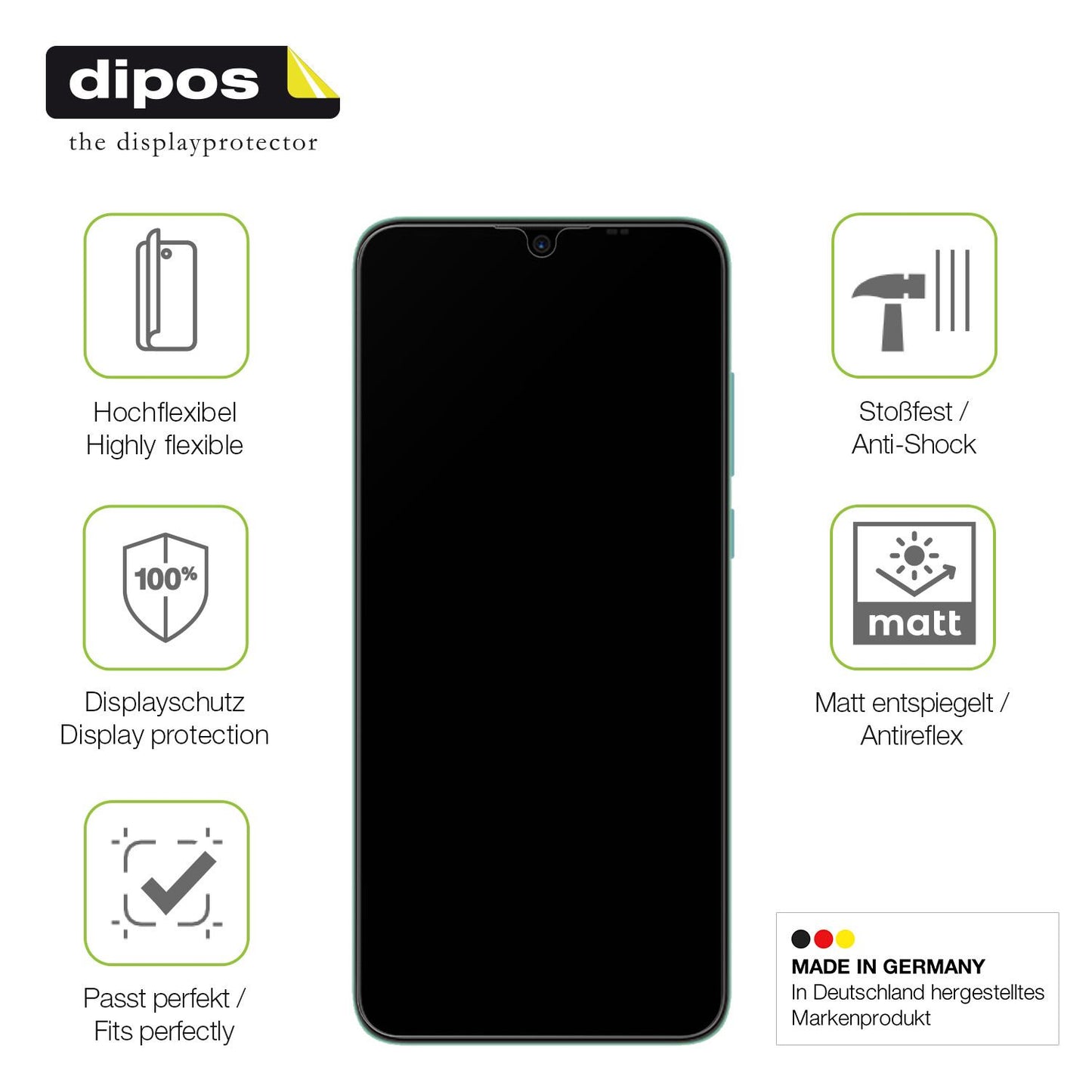 Displayschutz hergestellt in Deutschland, höchste Qualität made in Germany