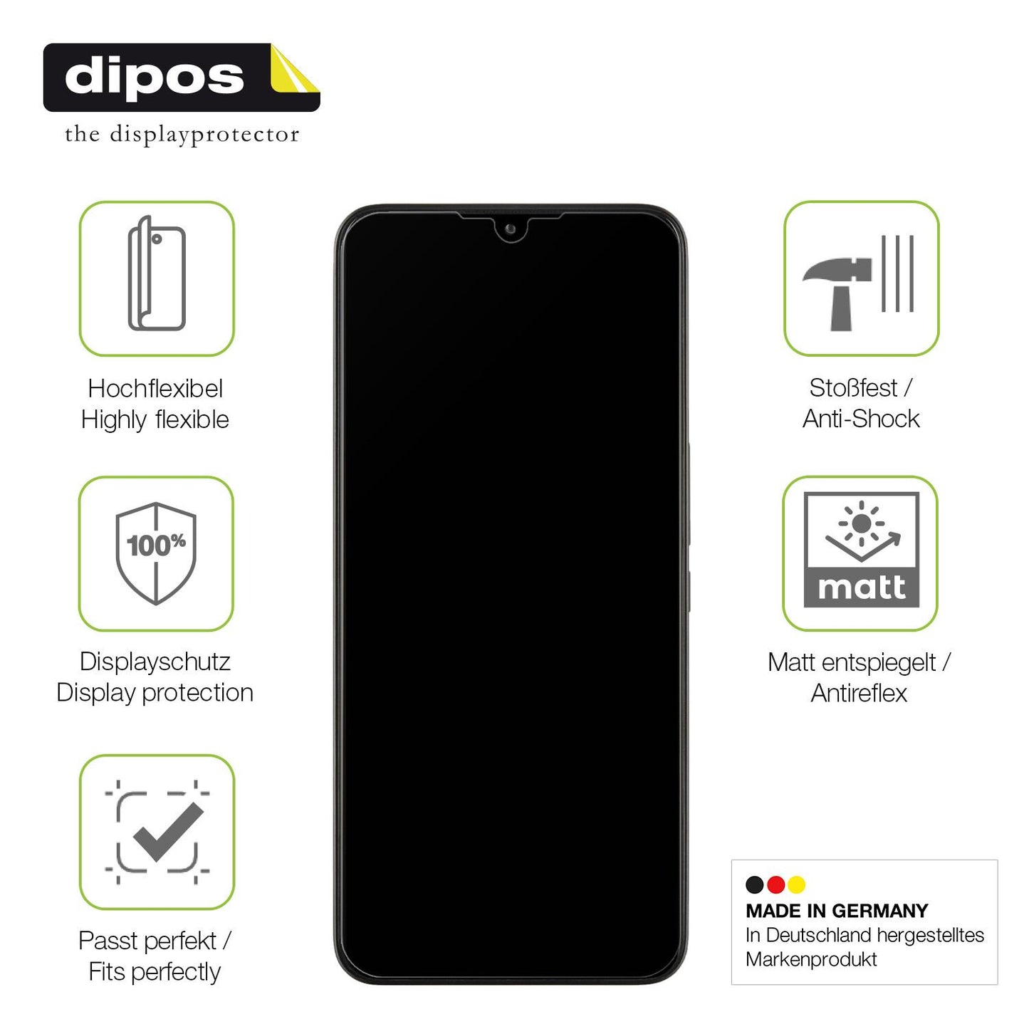 Displayschutz hergestellt in Deutschland, höchste Qualität made in Germany