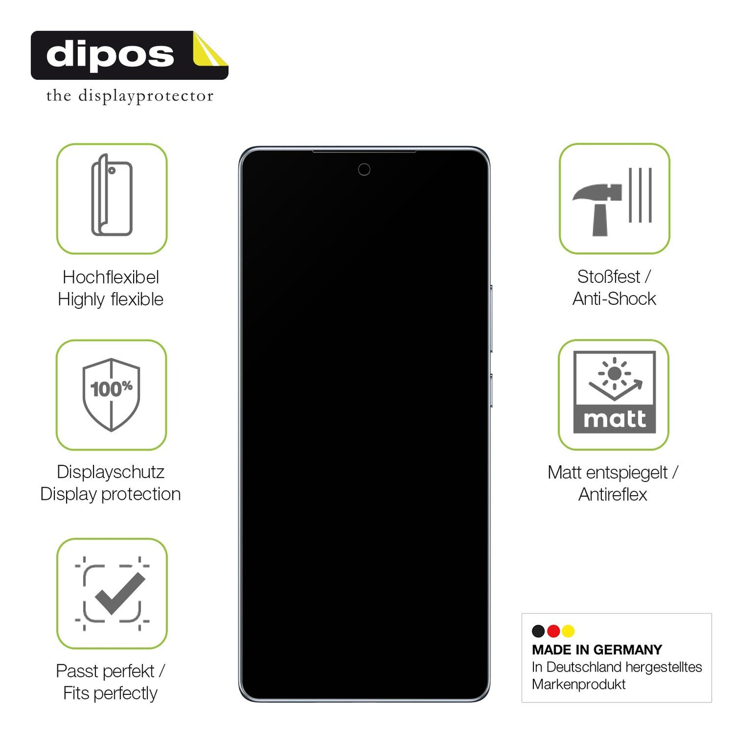 Displayschutz hergestellt in Deutschland, höchste Qualität made in Germany