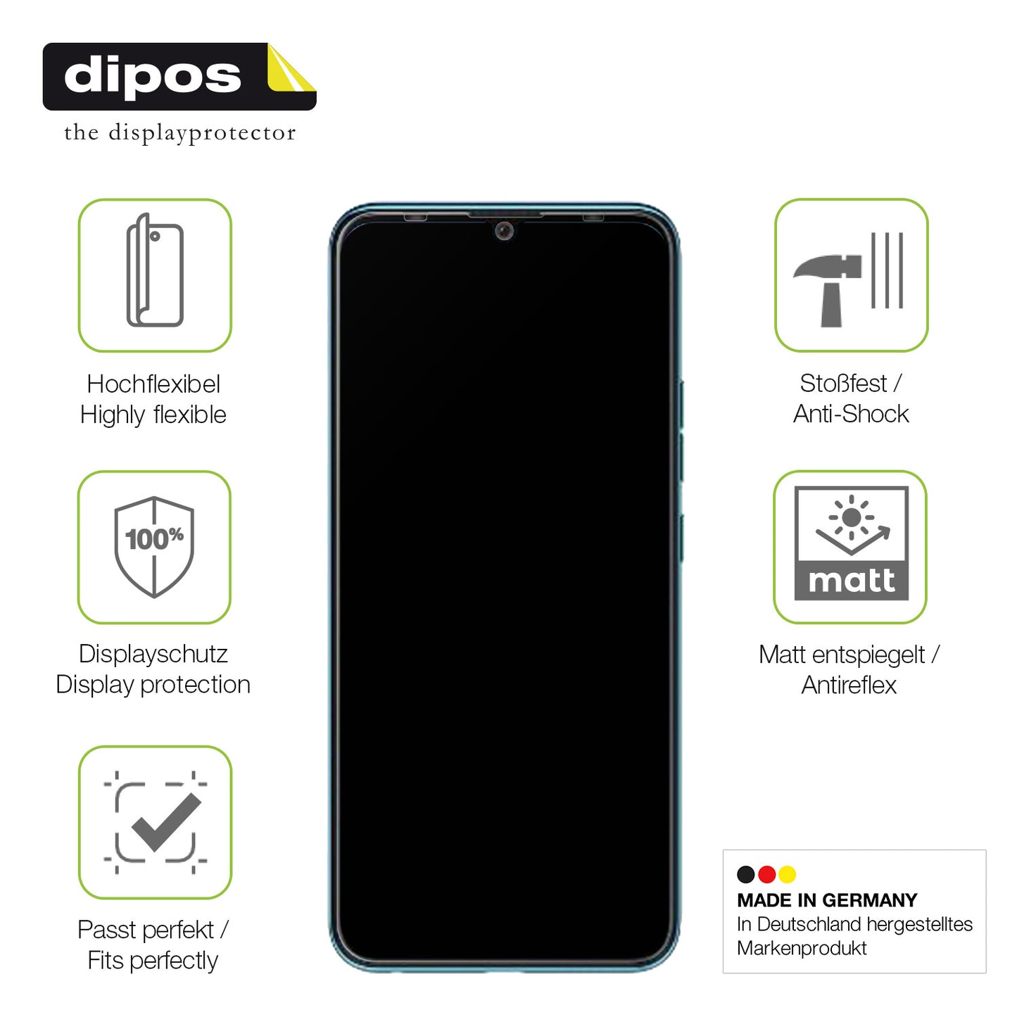 Displayschutz hergestellt in Deutschland, höchste Qualität made in Germany