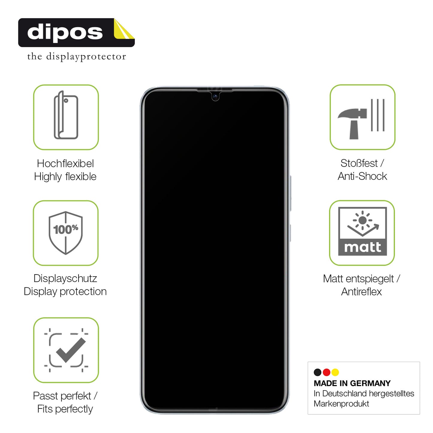 Displayschutz hergestellt in Deutschland, höchste Qualität made in Germany