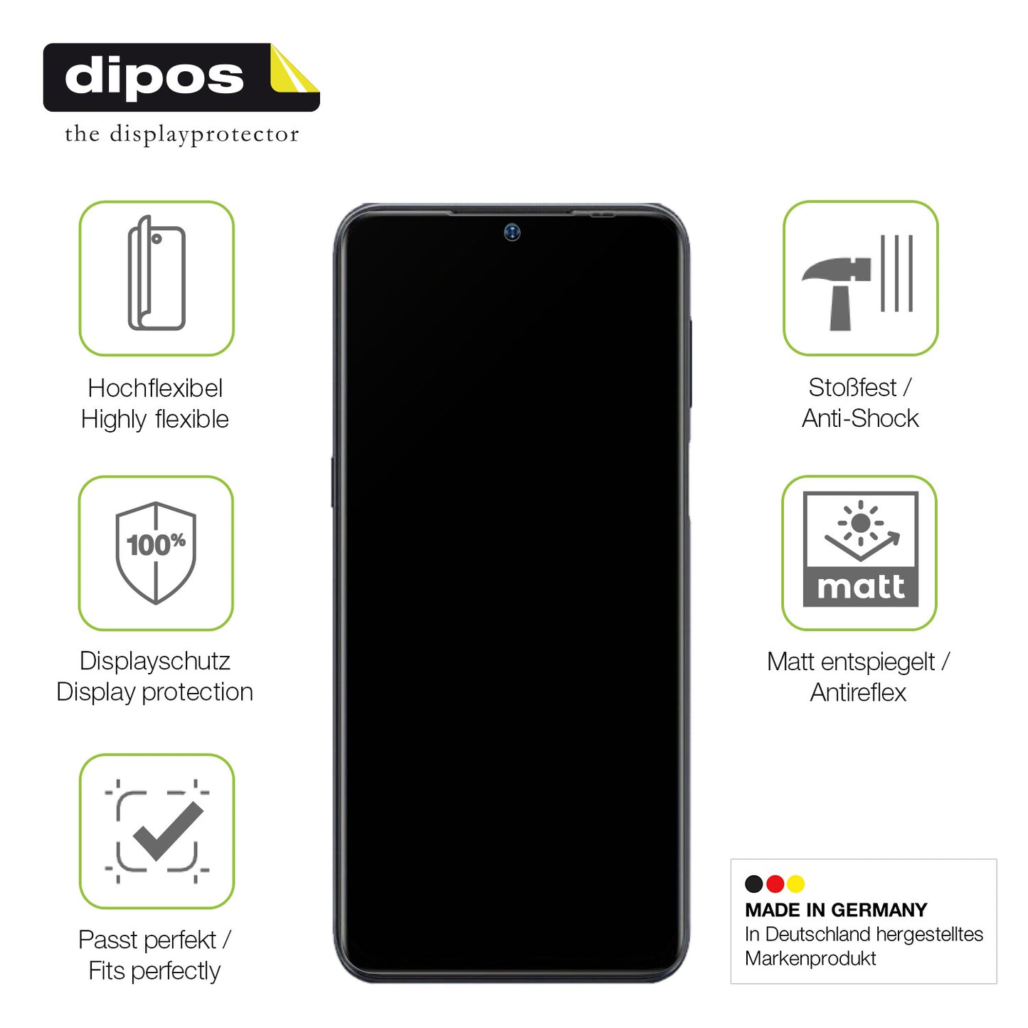 Displayschutz hergestellt in Deutschland, höchste Qualität made in Germany
