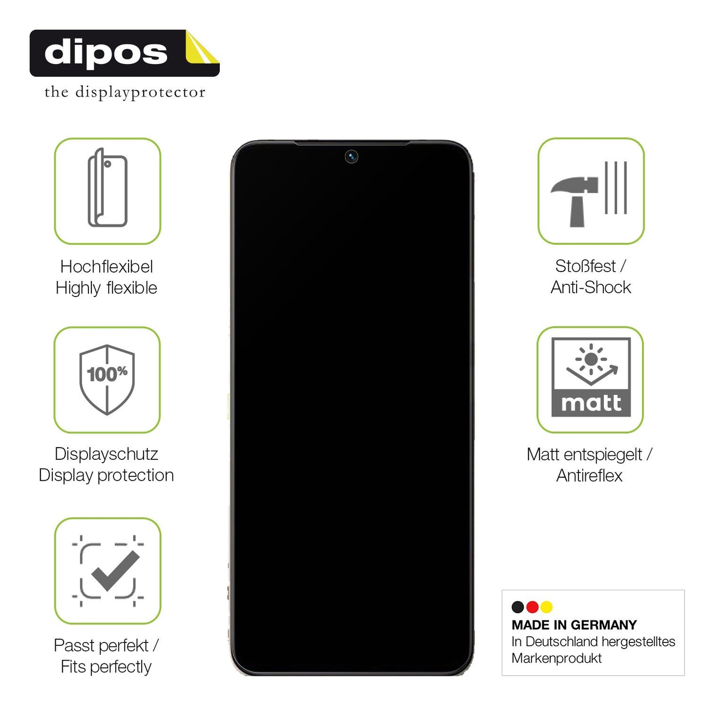Displayschutz hergestellt in Deutschland, höchste Qualität made in Germany