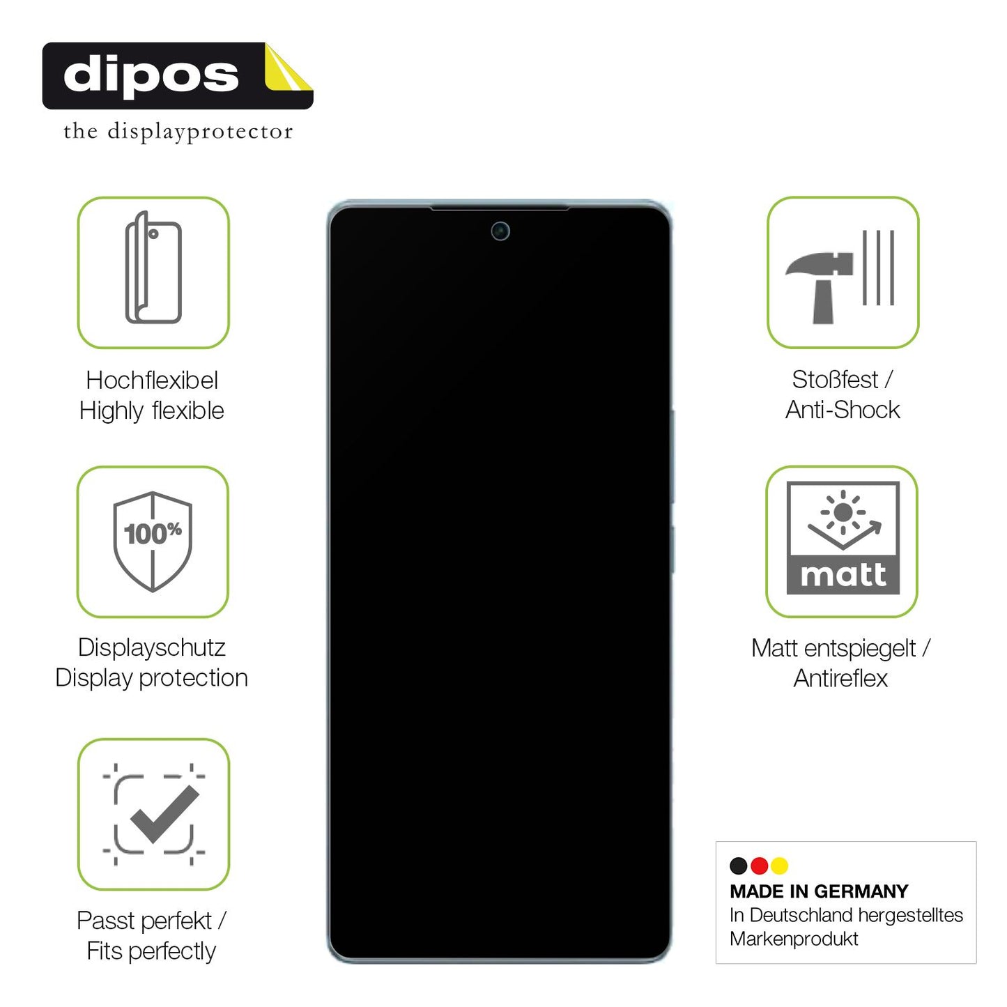 Displayschutz hergestellt in Deutschland, höchste Qualität made in Germany
