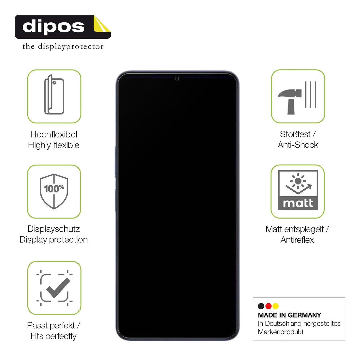 Displayschutz hergestellt in Deutschland, höchste Qualität made in Germany