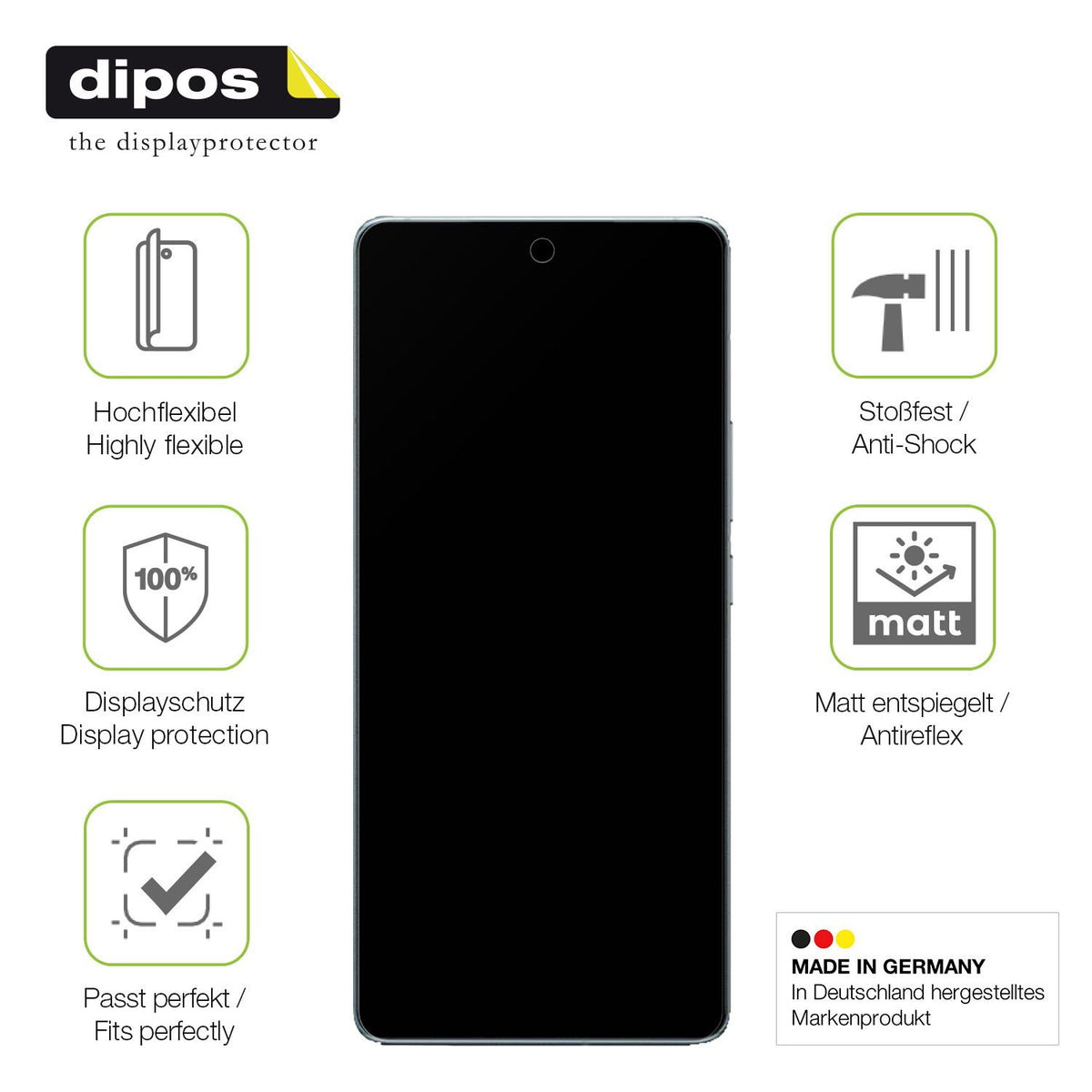 Displayschutz hergestellt in Deutschland, höchste Qualität made in Germany