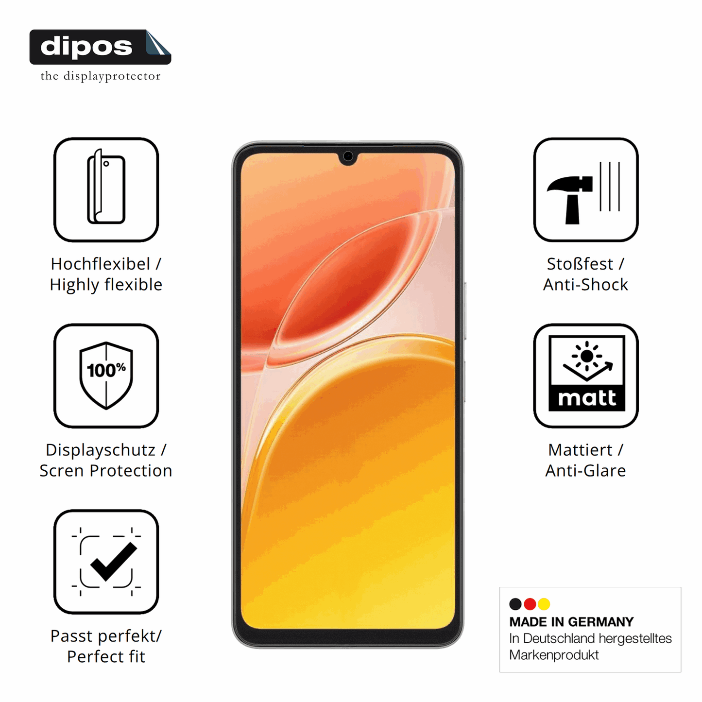 Displayschutz hergestellt in Deutschland, höchste Qualität made in Germany
