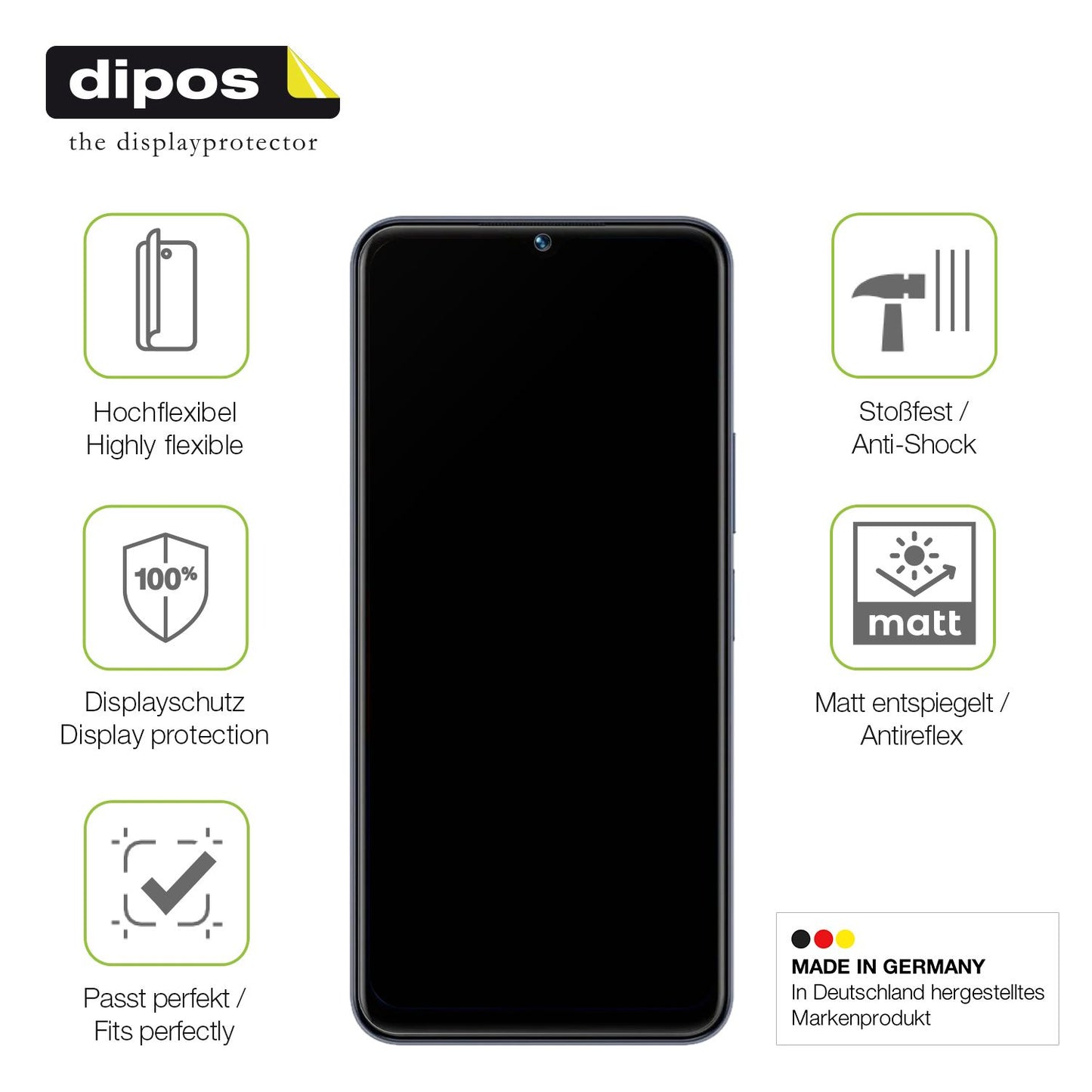 Displayschutz hergestellt in Deutschland, höchste Qualität made in Germany