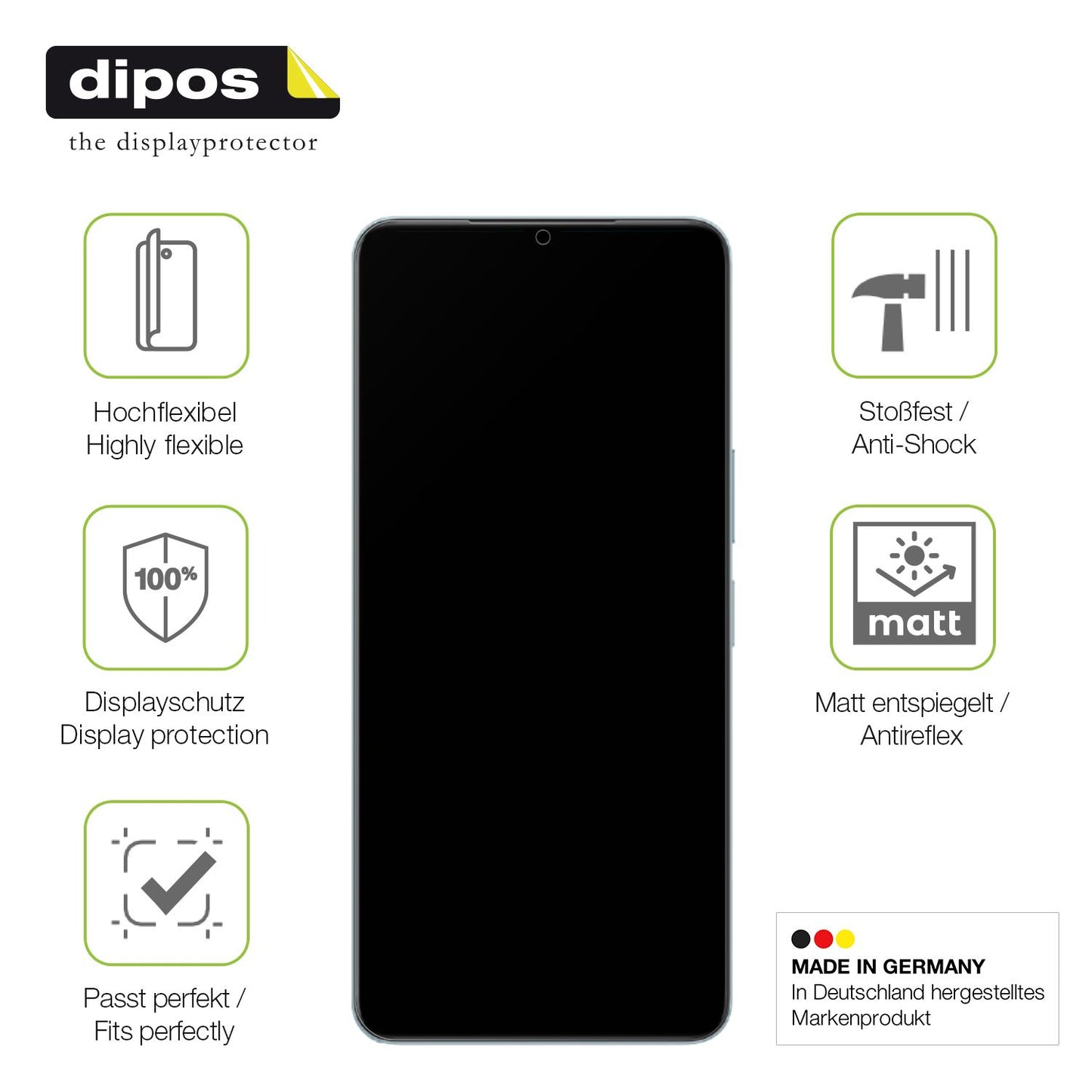 Displayschutz hergestellt in Deutschland, höchste Qualität made in Germany