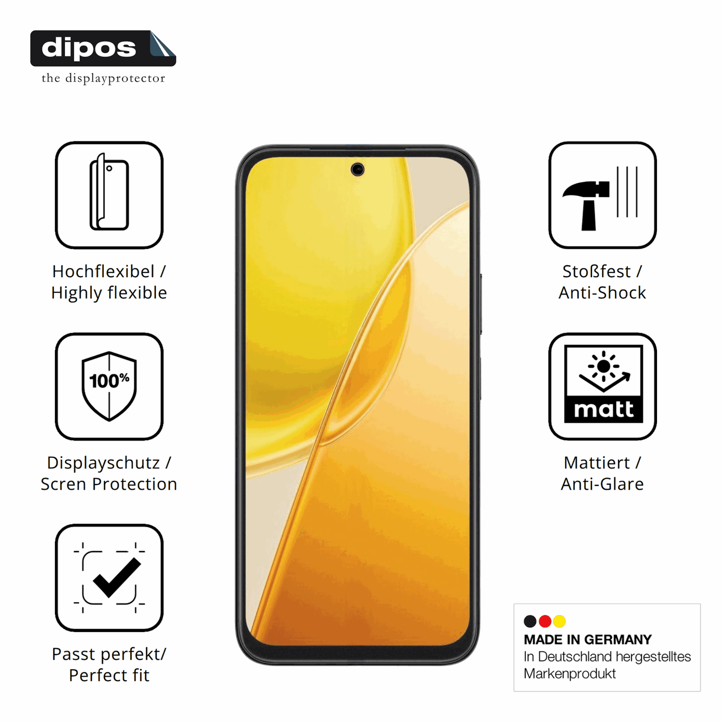 Displayschutz hergestellt in Deutschland, höchste Qualität made in Germany