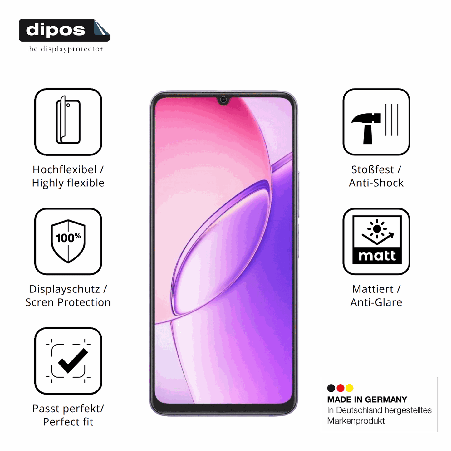 Displayschutz hergestellt in Deutschland, höchste Qualität made in Germany