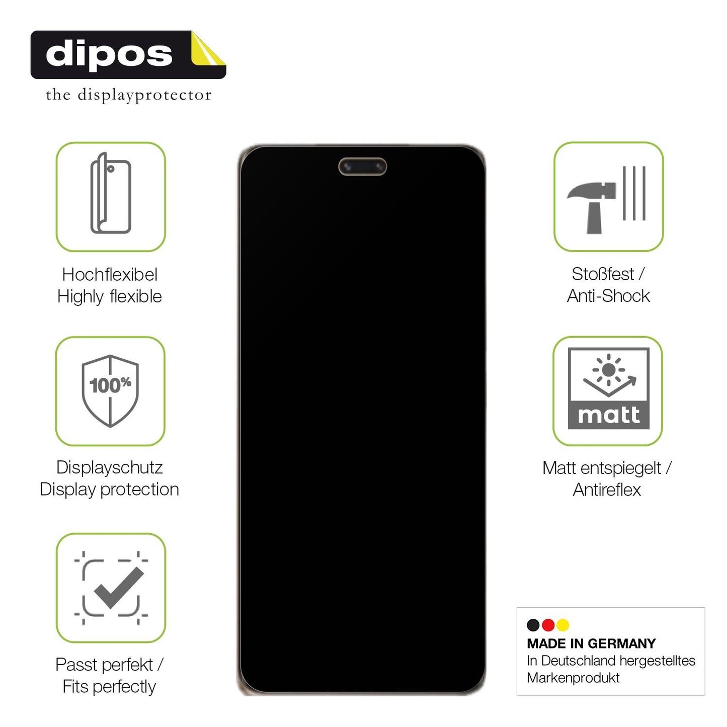 Displayschutz hergestellt in Deutschland, höchste Qualität made in Germany
