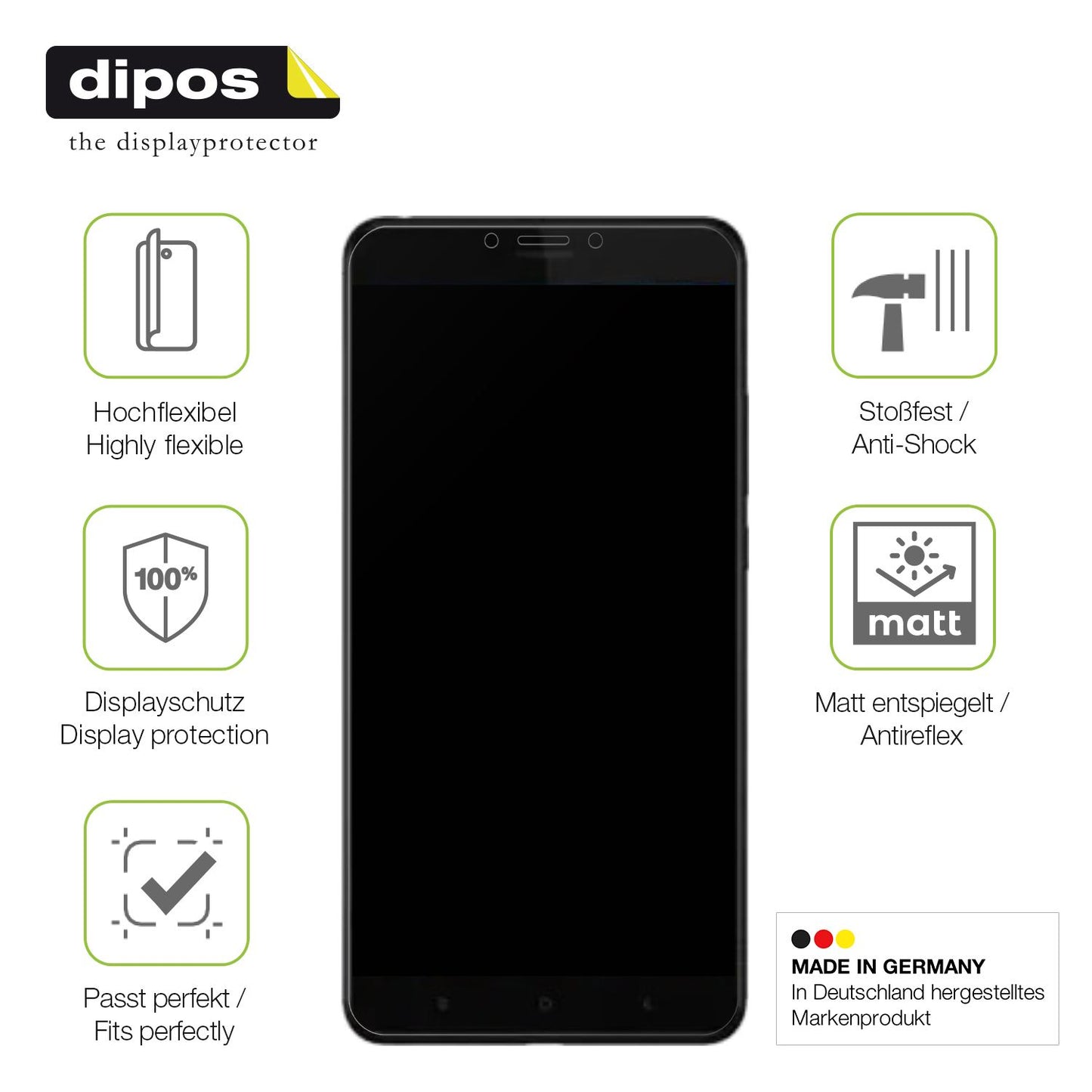 Displayschutz hergestellt in Deutschland, höchste Qualität made in Germany