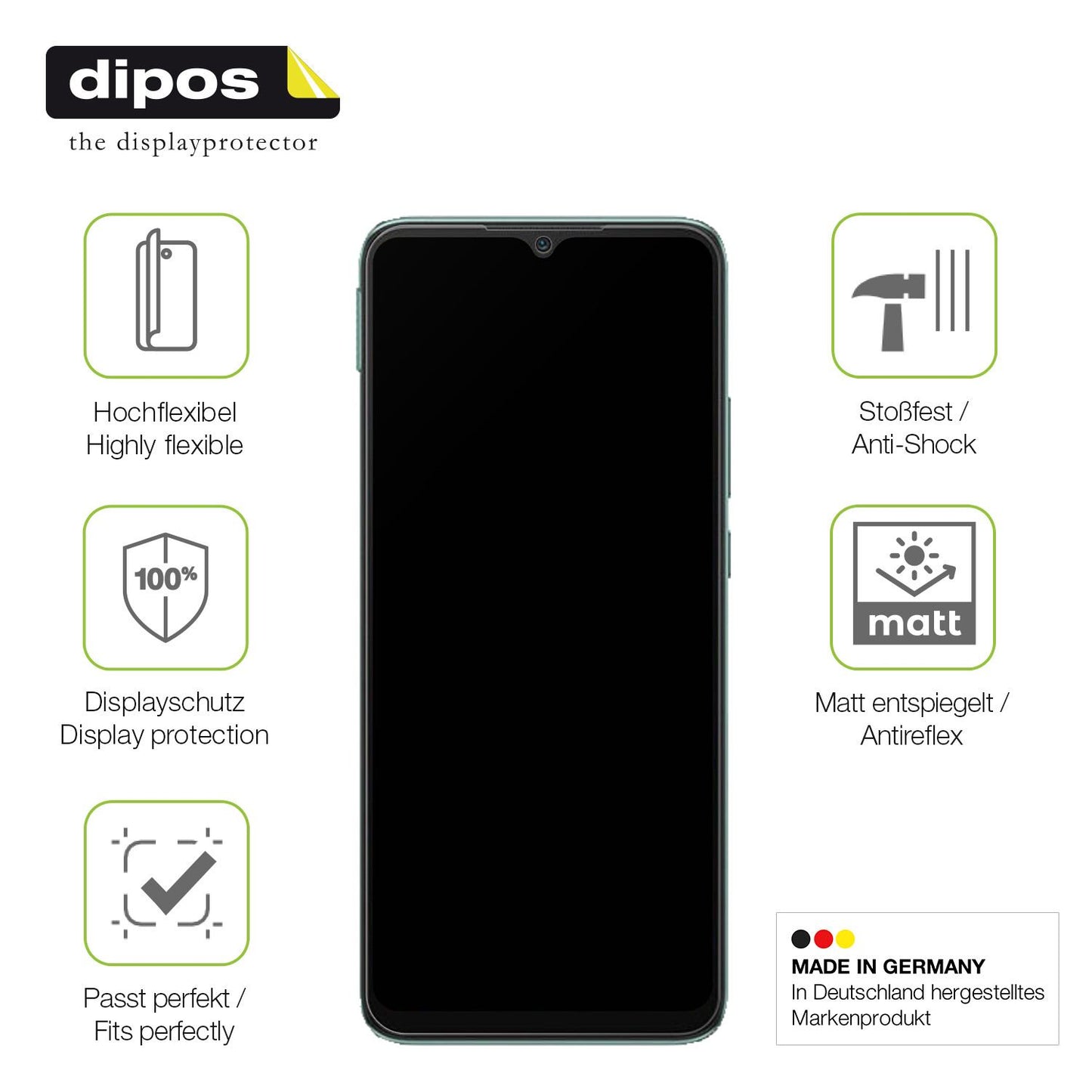 Displayschutz hergestellt in Deutschland, höchste Qualität made in Germany
